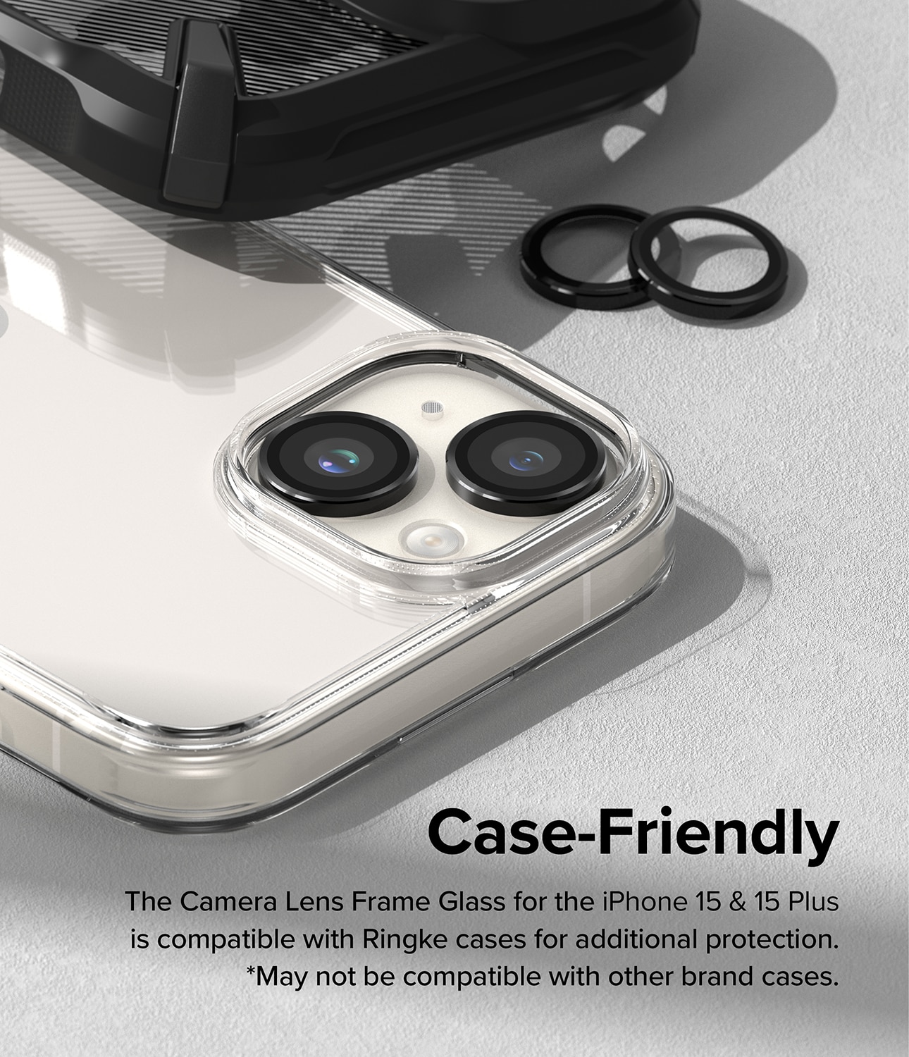 Camera Lens Frame Glass iPhone 15 Plus Black