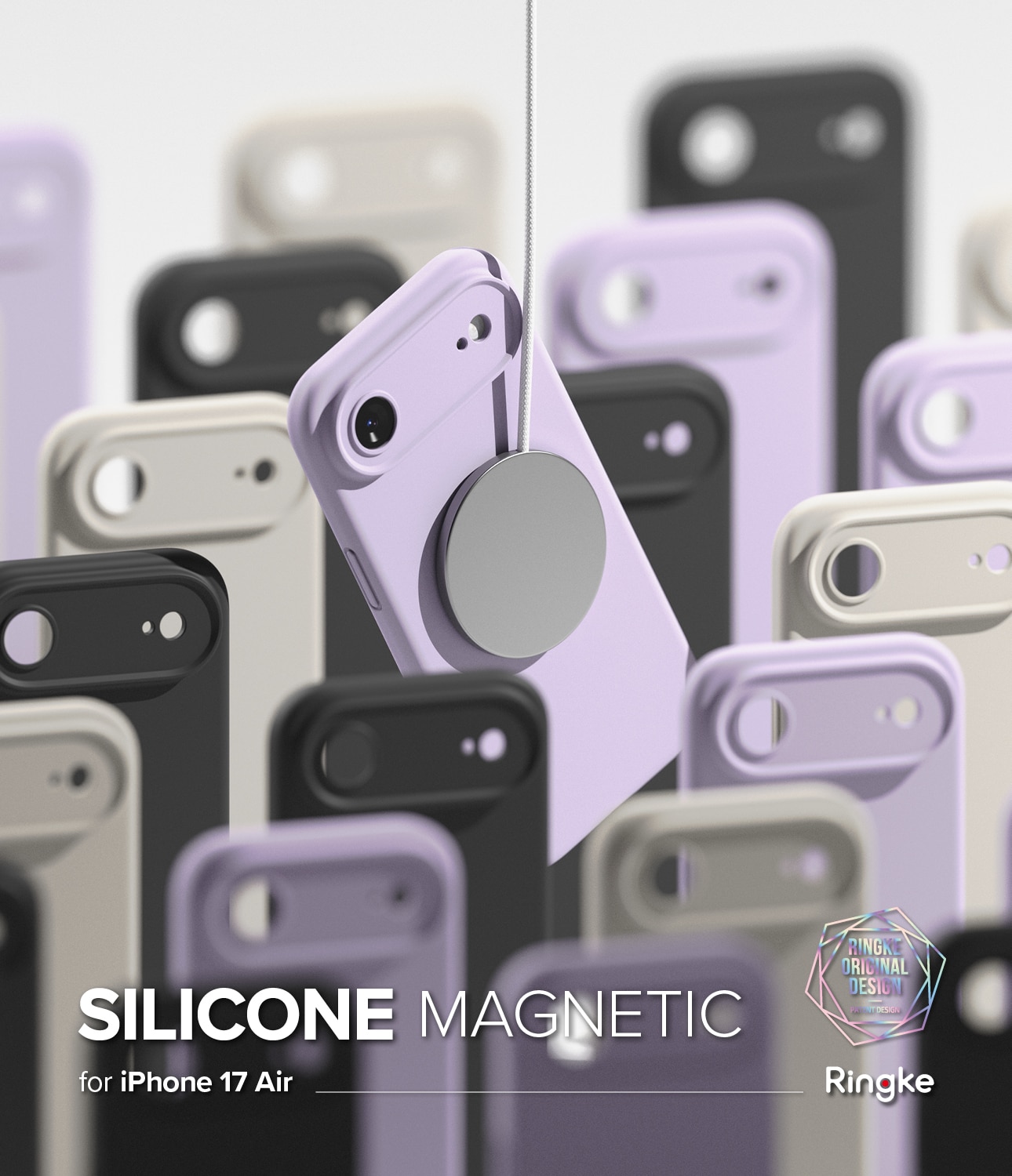 Silicone Magnetic Cover iPhone 17 Air Light Purple