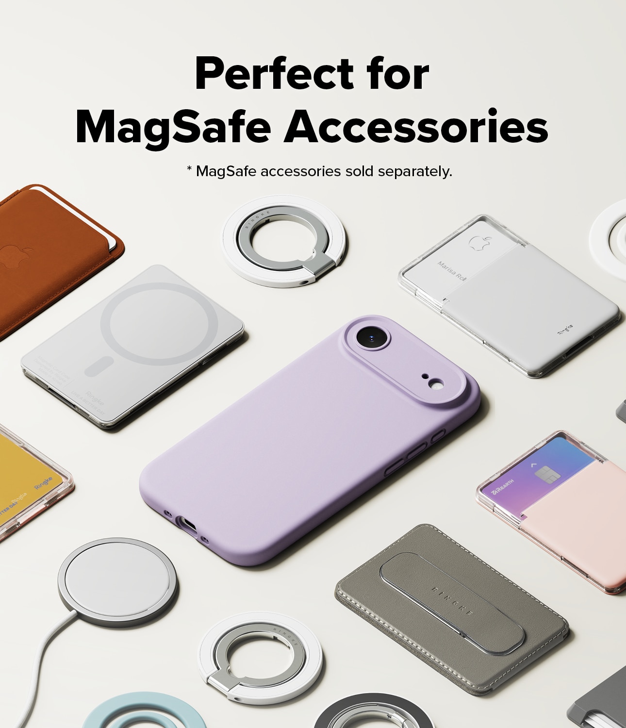 Silicone Magnetic Cover iPhone 17 Air Light Purple