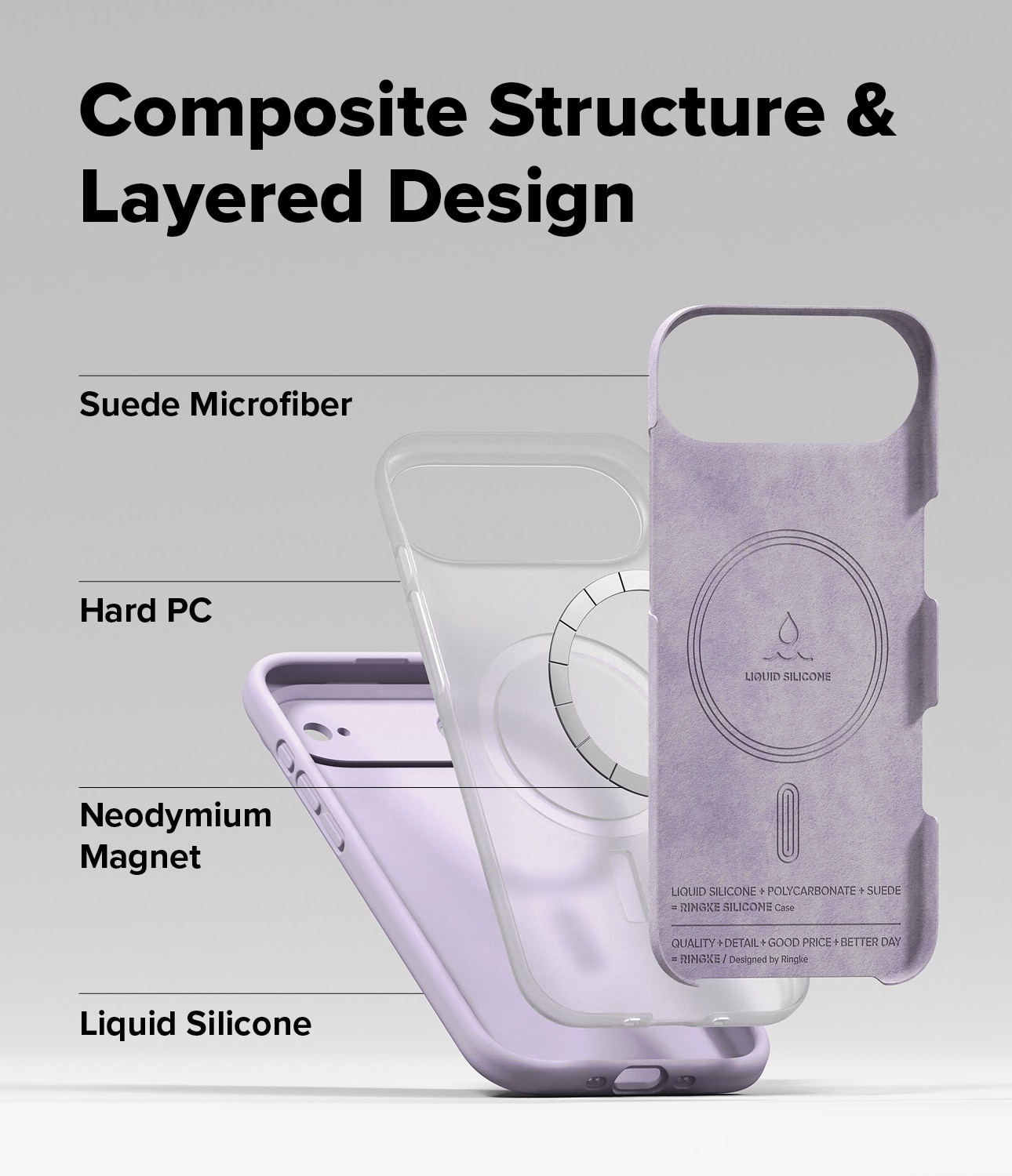 Silicone Magnetic Cover iPhone 17 Air Light Purple