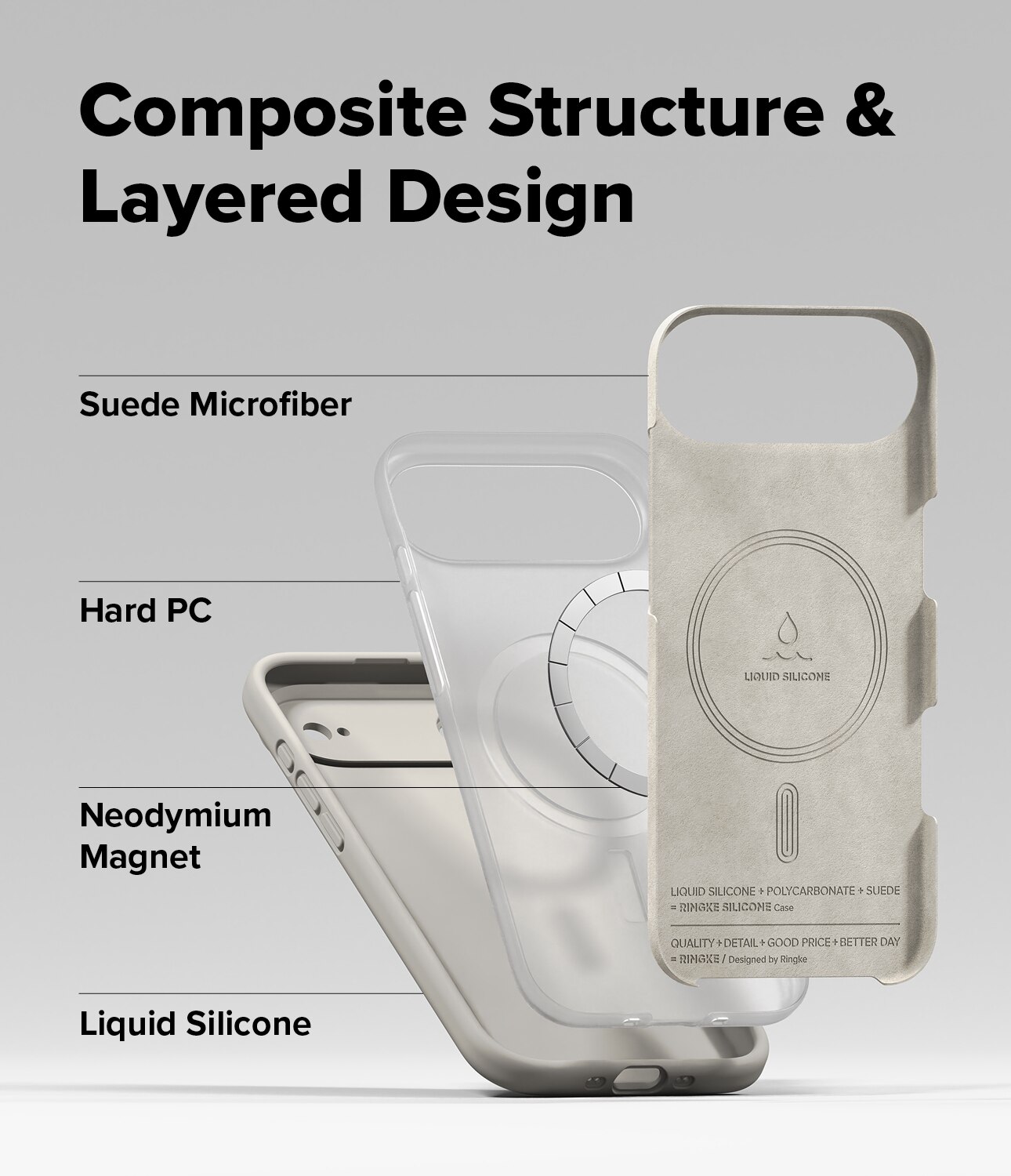 Silicone Magnetic Cover iPhone 17 Air Stone