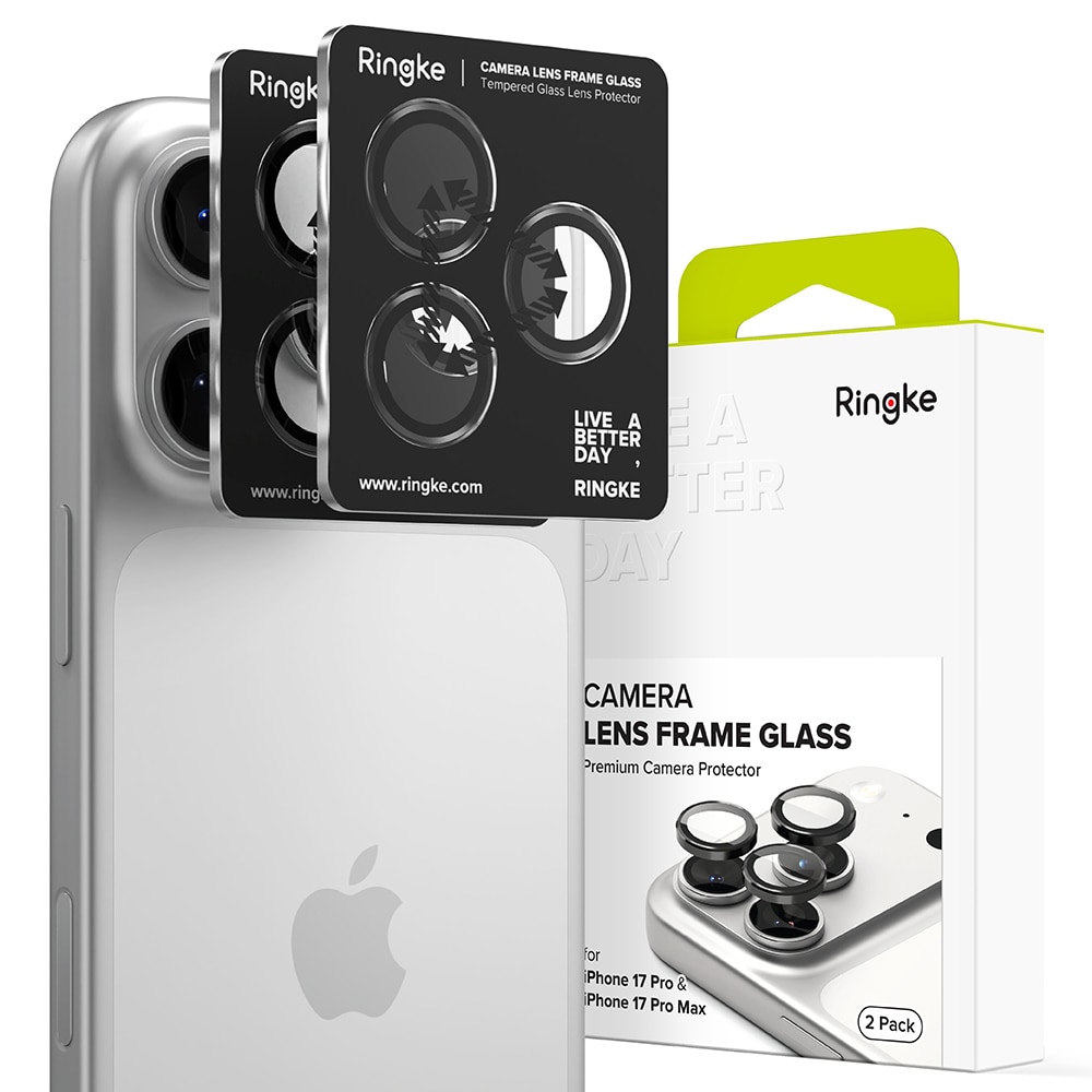 Camera Lens Frame Glass (2 pezzi) iPhone 17 Pro Max Black