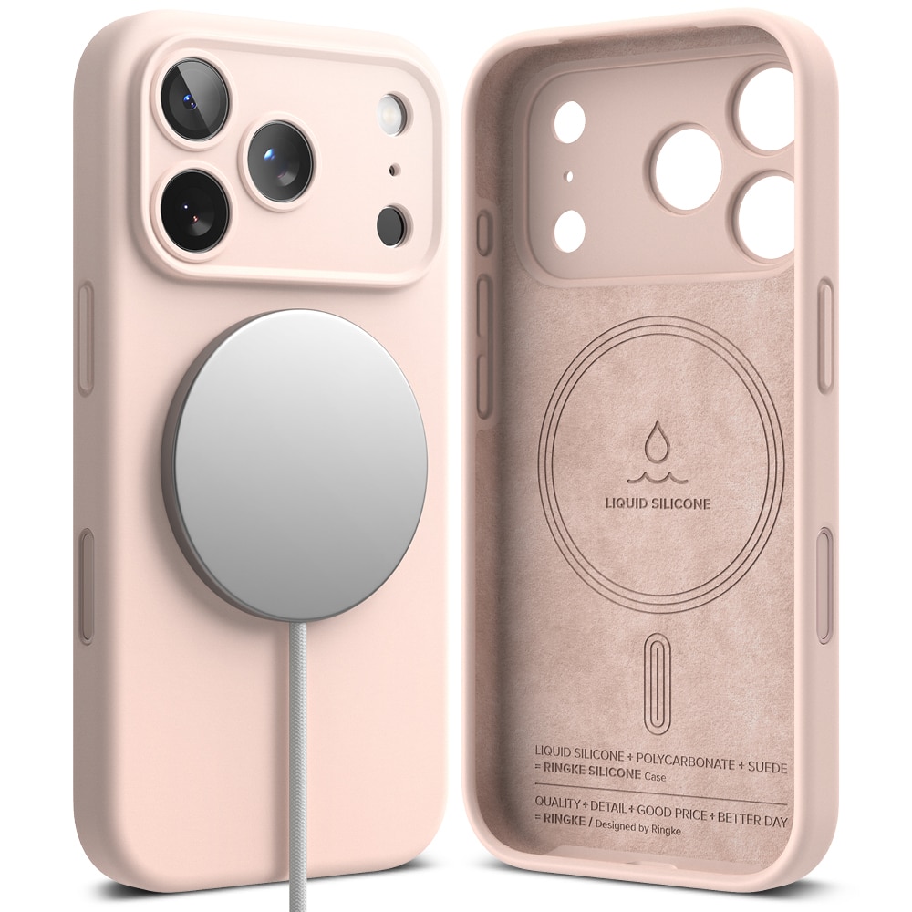 Silicone Magnetic Cover iPhone 17 Pro Max Pink Sand