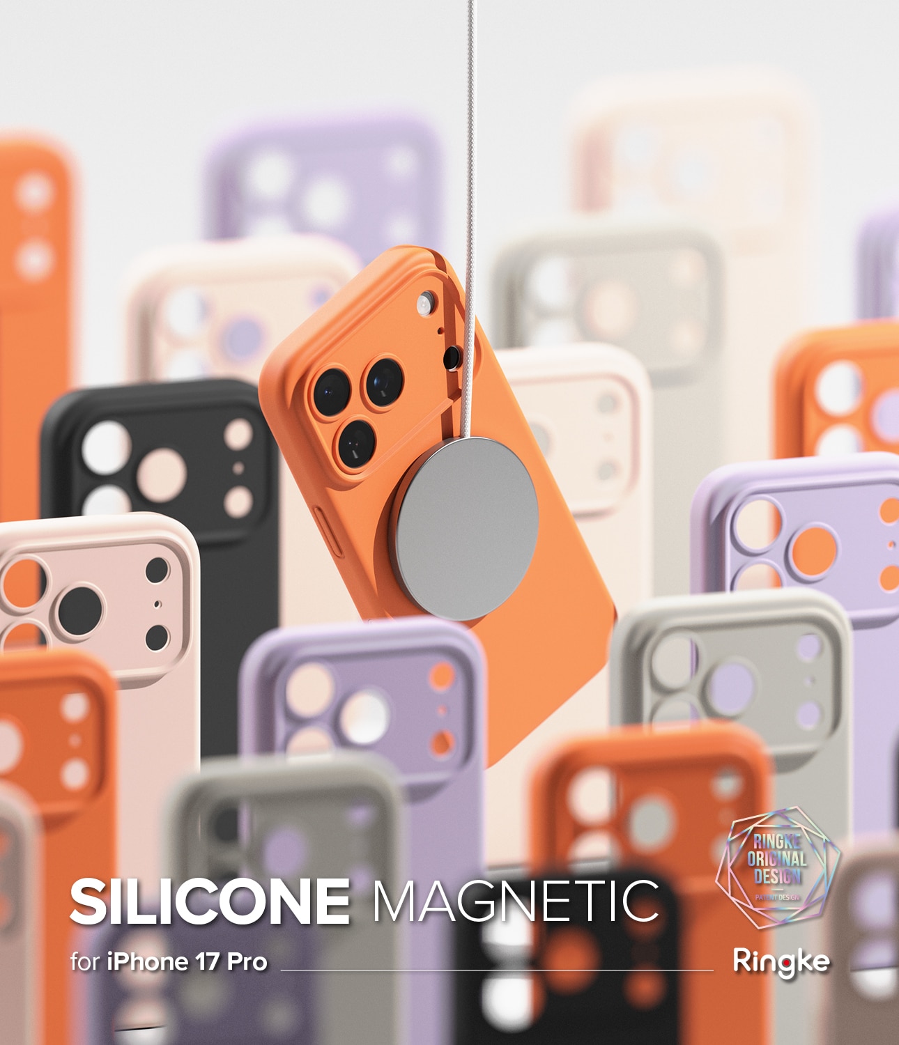 Silicone Magnetic Cover iPhone 17 Pro Pink Sand