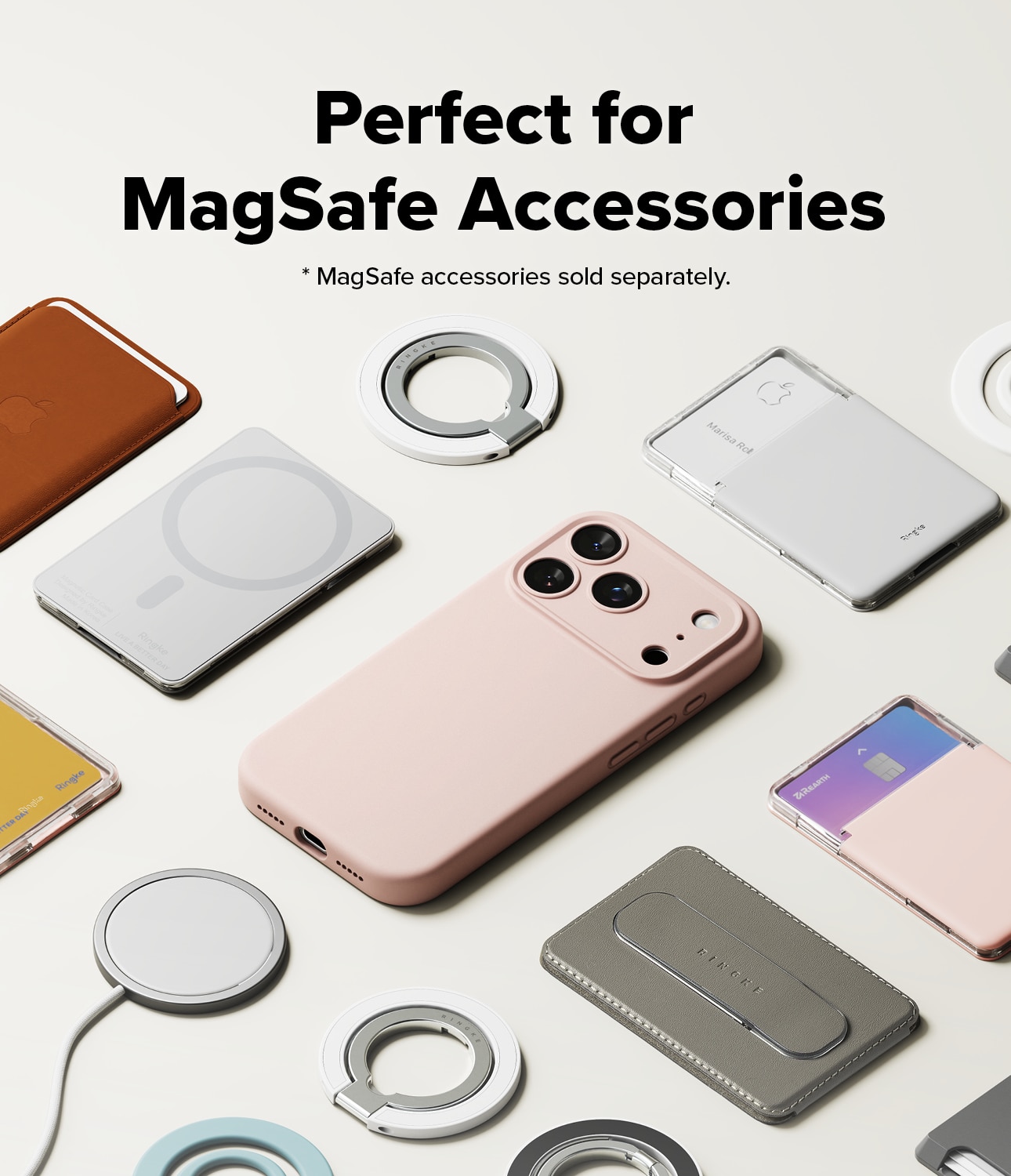 Silicone Magnetic Cover iPhone 17 Pro Max Pink Sand