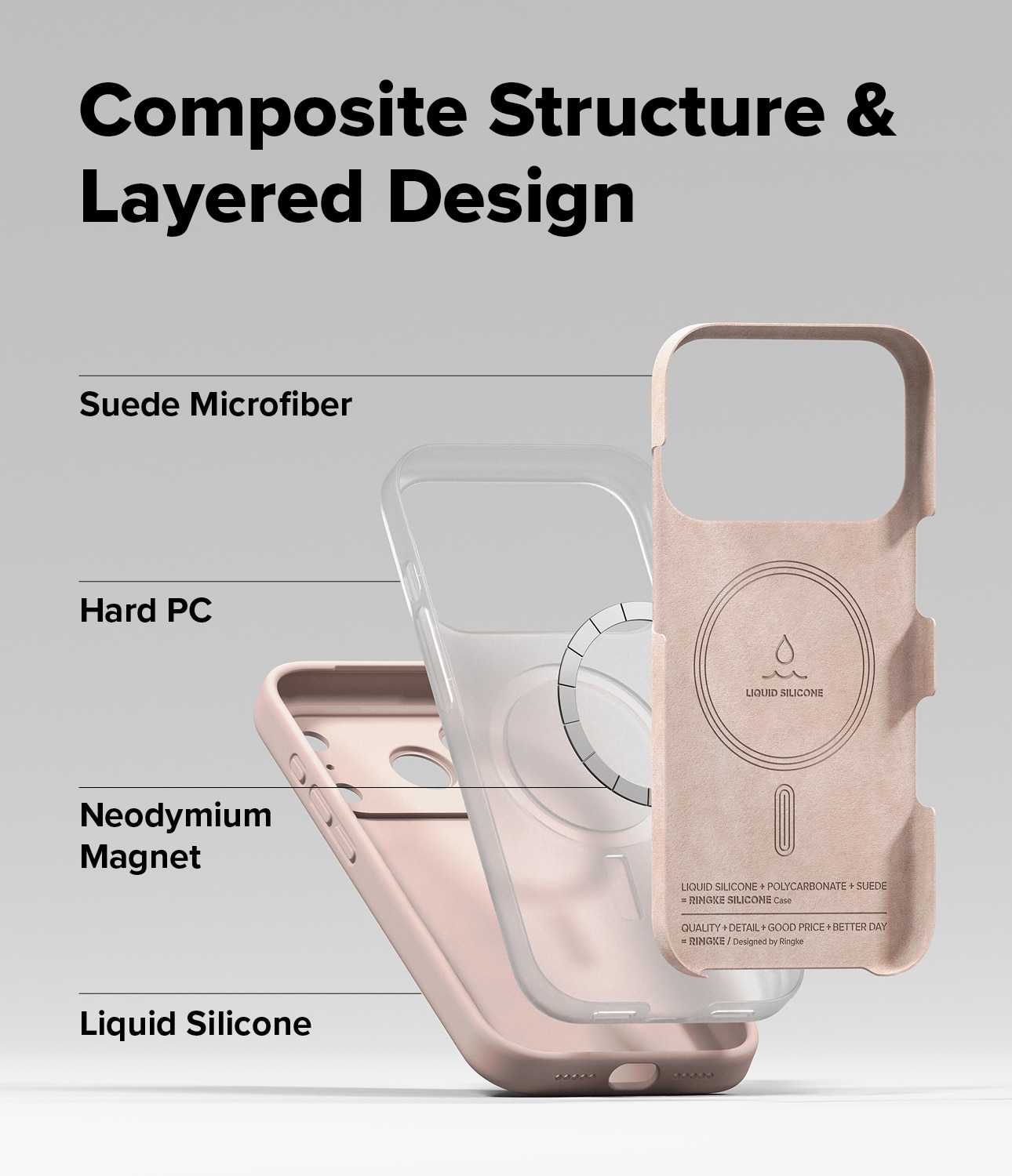 Silicone Magnetic Cover iPhone 17 Pro Max Pink Sand