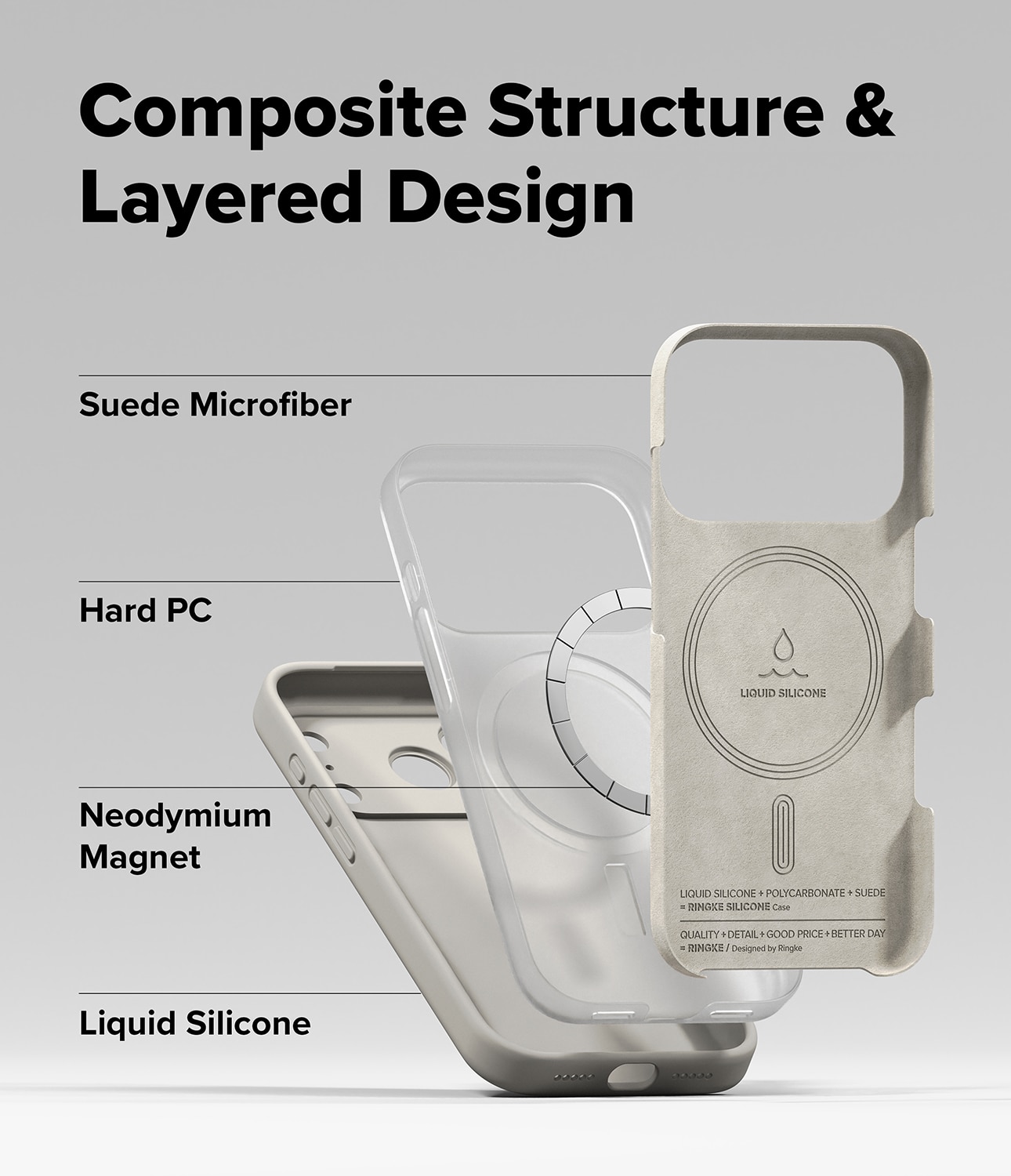 Silicone Magnetic Cover iPhone 17 Pro Max Stone