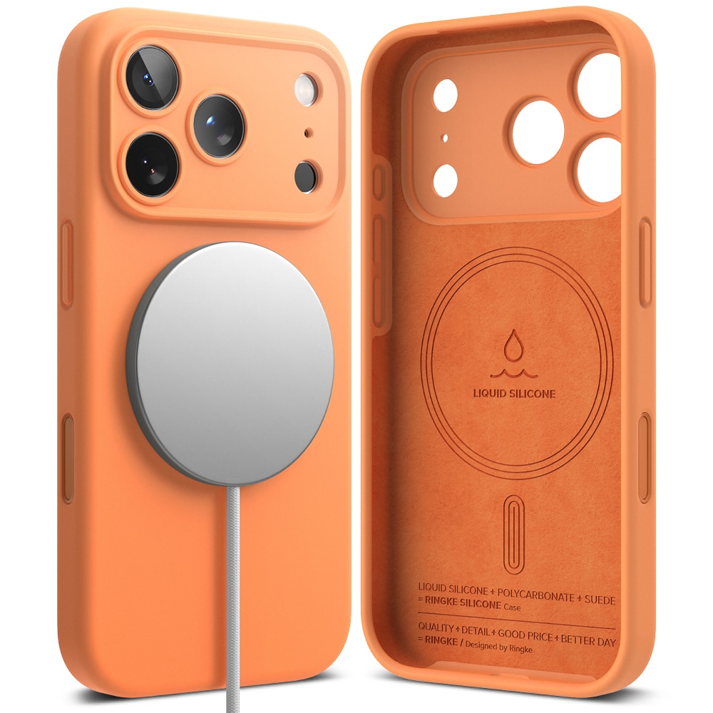 Silicone Magnetic Cover iPhone 17 Pro Max Tangerine