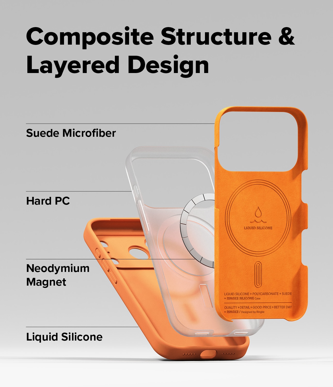 Silicone Magnetic Cover iPhone 17 Pro Max Tangerine