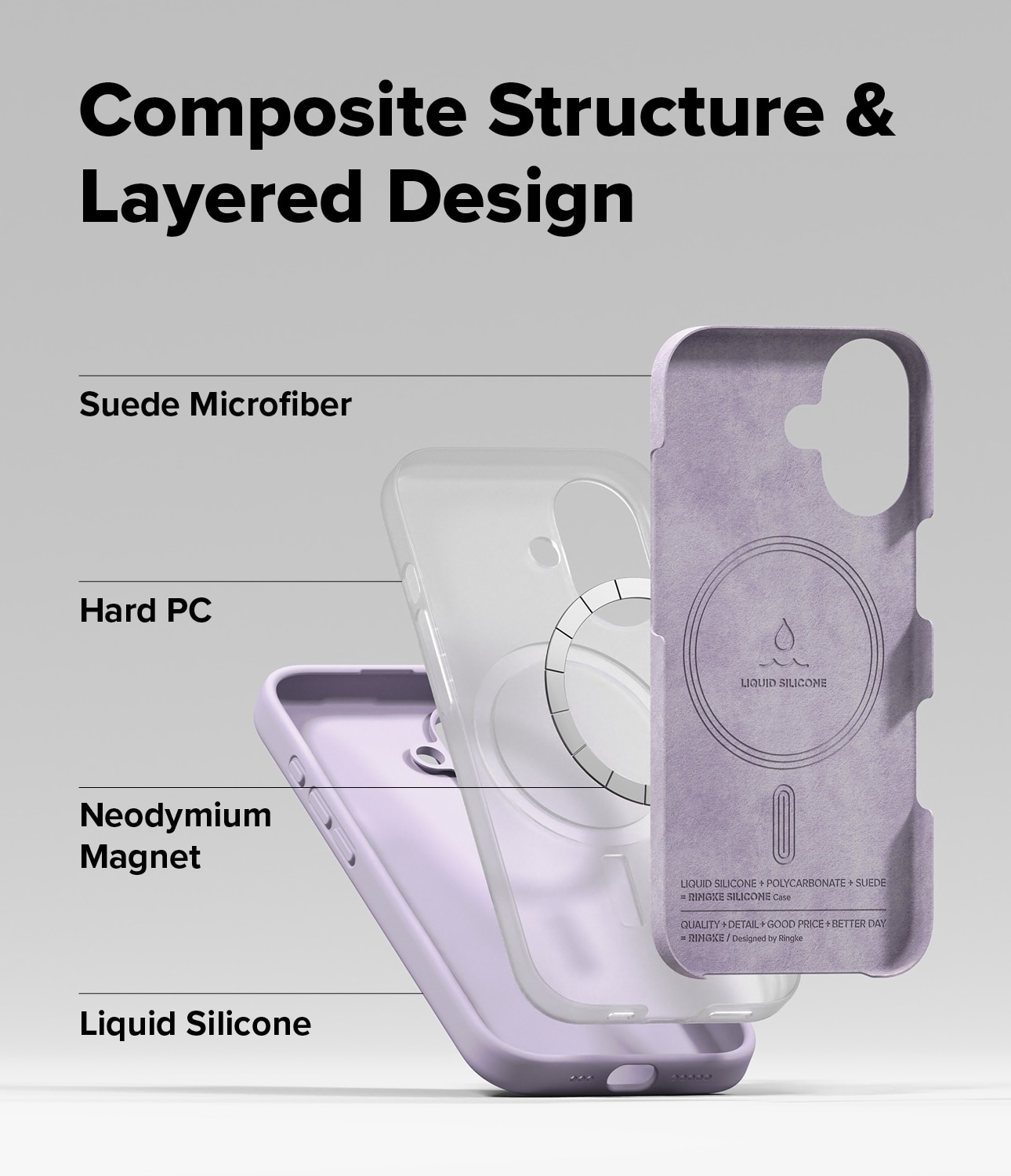 Silicone Magnetic Cover iPhone 17 Light Purple