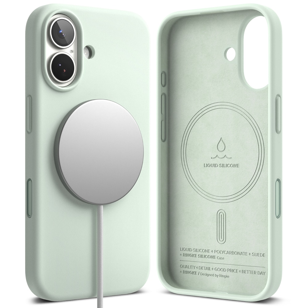 Silicone Magnetic Cover iPhone 17 Soft Mint