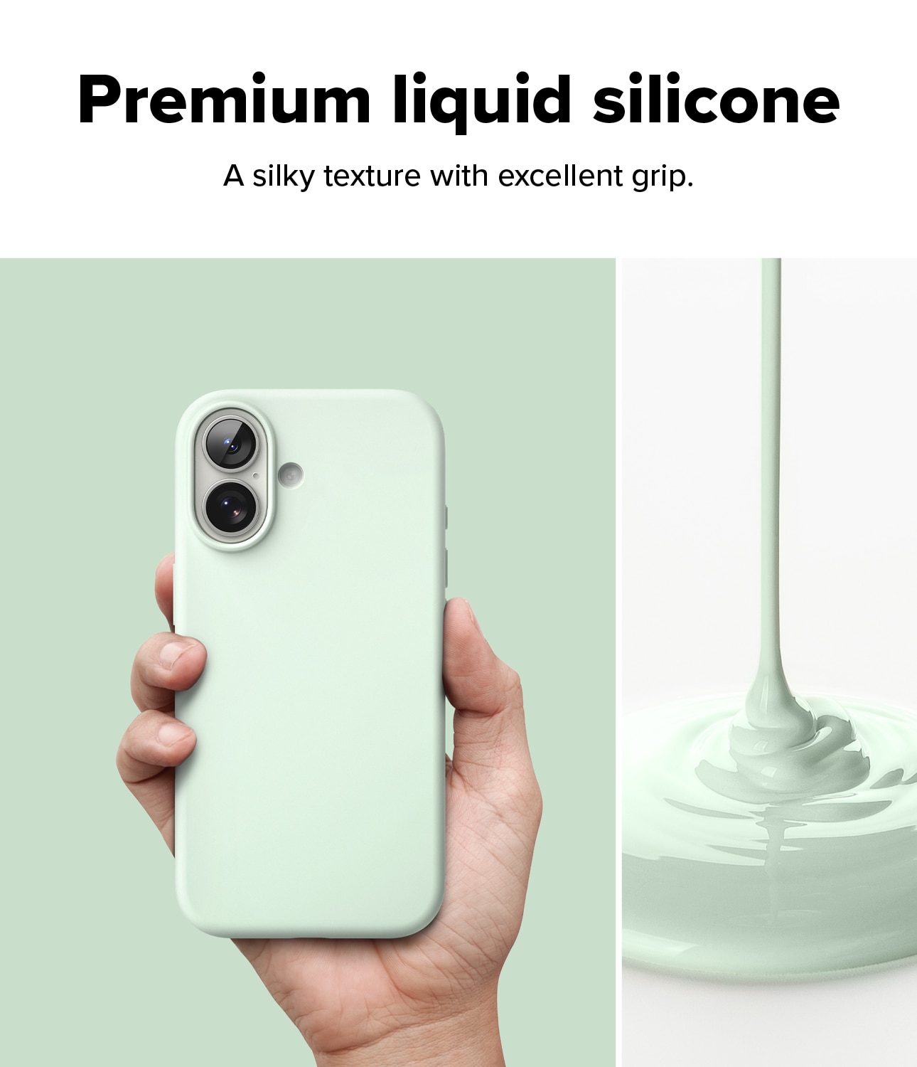 Silicone Magnetic Cover iPhone 17 Soft Mint