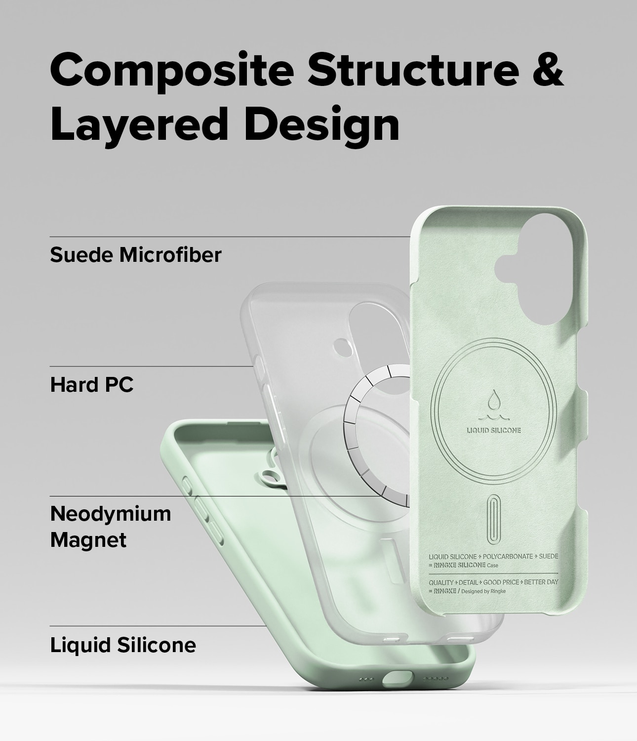 Silicone Magnetic Cover iPhone 17 Soft Mint