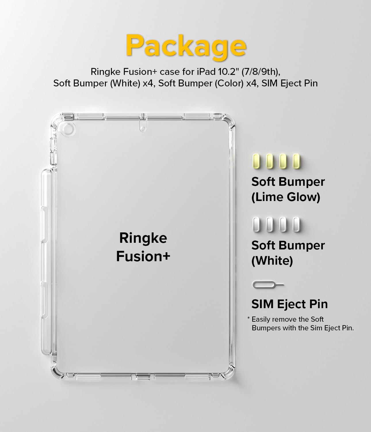 Cover Fusion Plus iPad 10.2 7th Gen (2019) White/Lime Glow