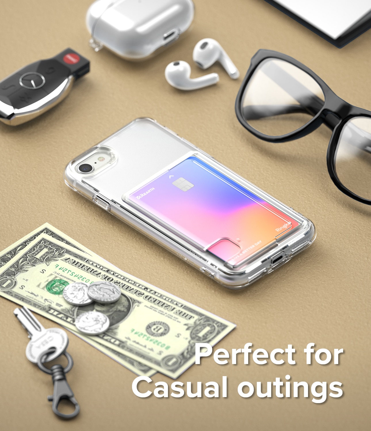 Cover Fusion Card iPhone SE 2022 trasparente