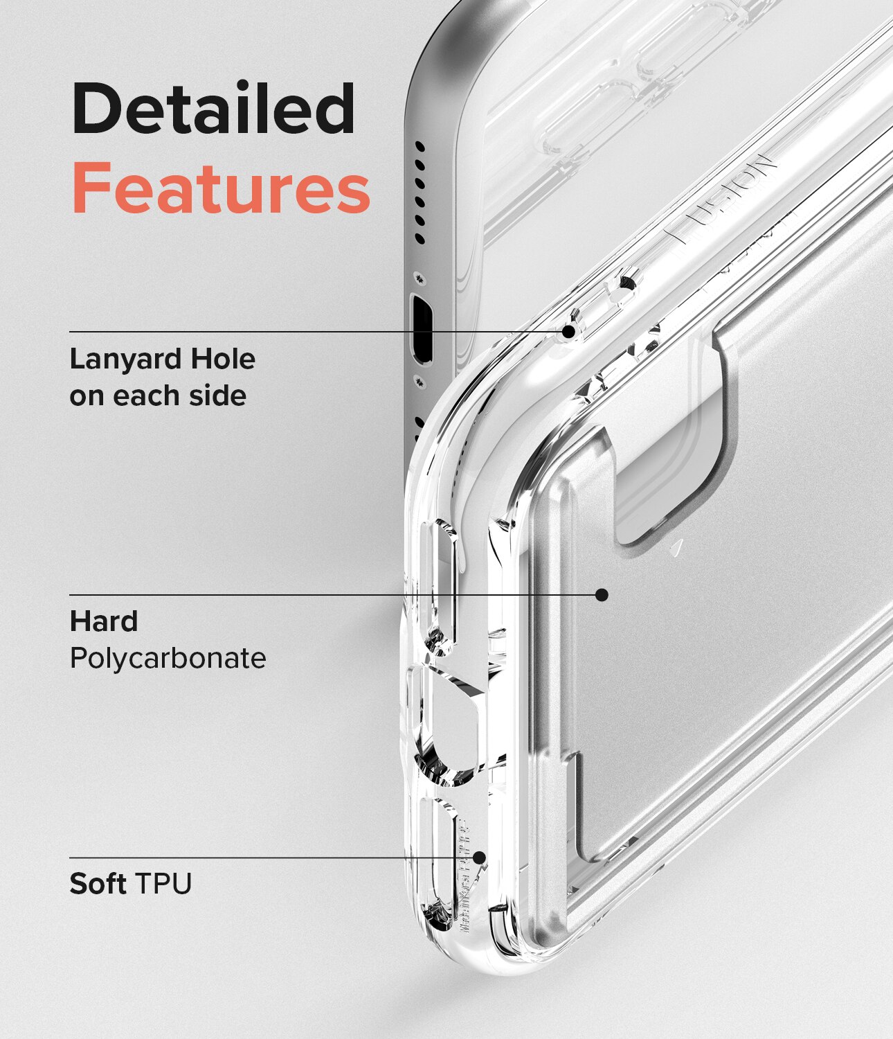 Cover Fusion Card iPhone SE 2022 trasparente