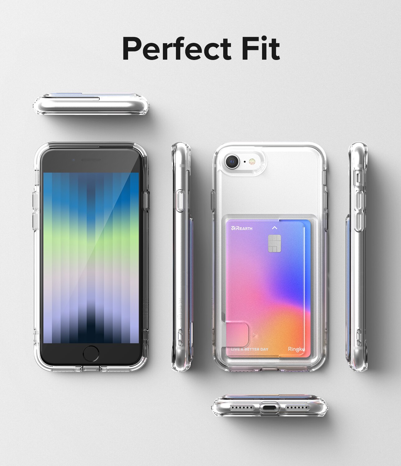 Cover Fusion Card iPhone SE 2022 trasparente