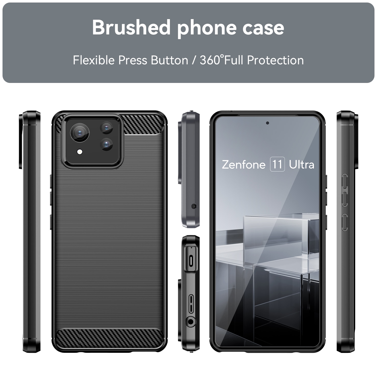 Cover TPU Brushed Asus Zenfone 11 Ultra Black