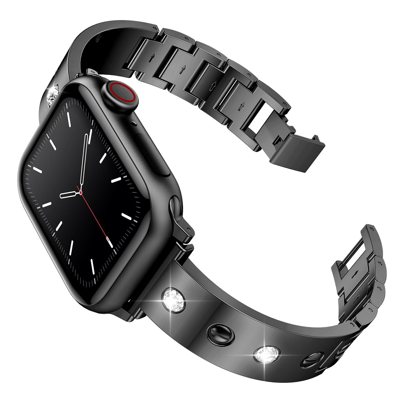 Cinturino Bangle Diamond Apple Watch 41mm Series 7, nero