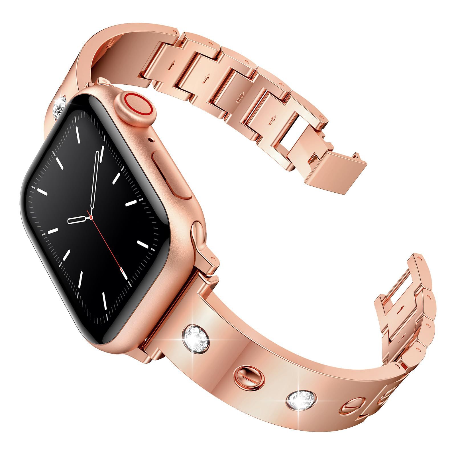 Cinturino Bangle Diamond Apple Watch 41mm Series 7, oro rosa