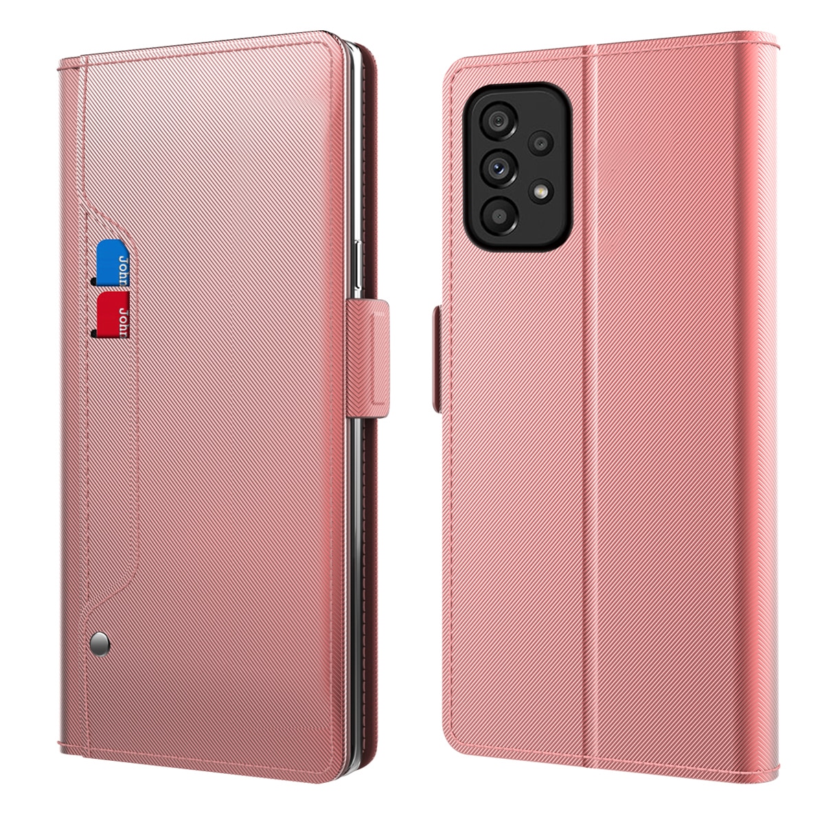 Custodia a portafoglio Specchio Samsung Galaxy A53 rosa dorato