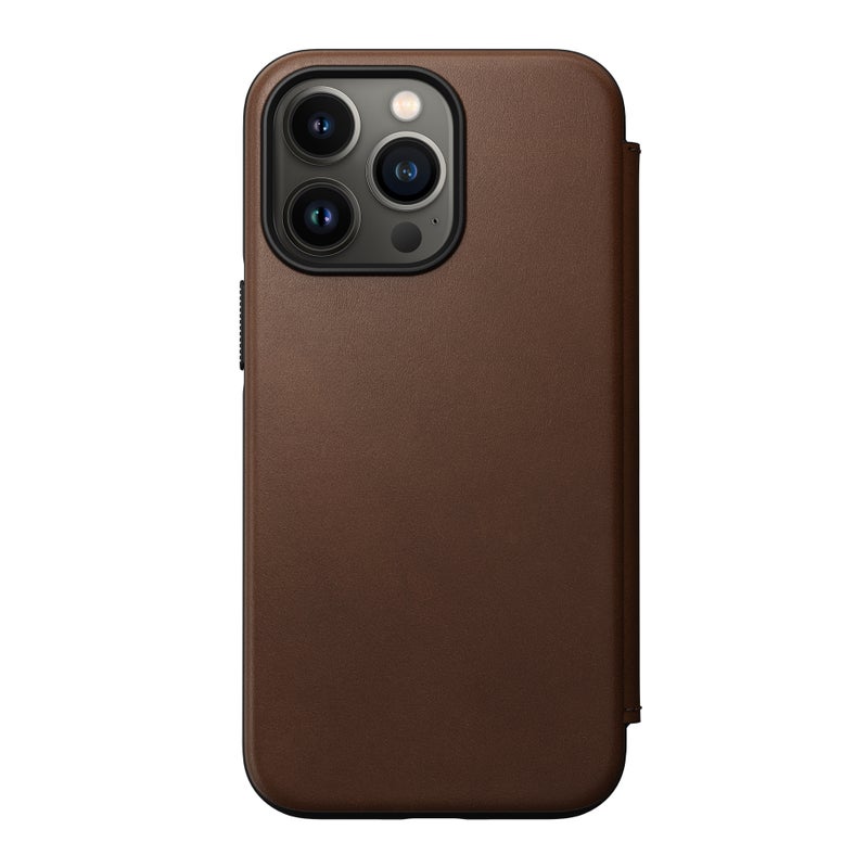 Modern Folio Horween Leather MagSafe iPhone 13 Pro Rustic Brown