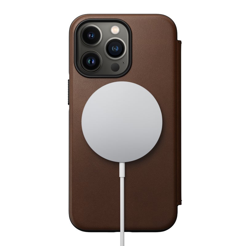 Modern Folio Horween Leather MagSafe iPhone 13 Pro Rustic Brown