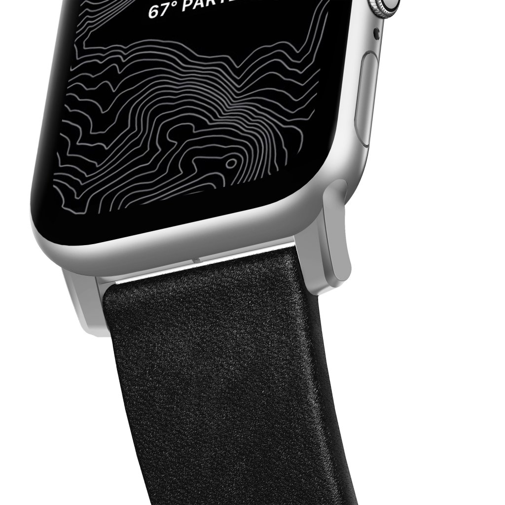 Modern Band Horween Leather Apple Watch Ultra 2 49mm Black (Silver Hardware)