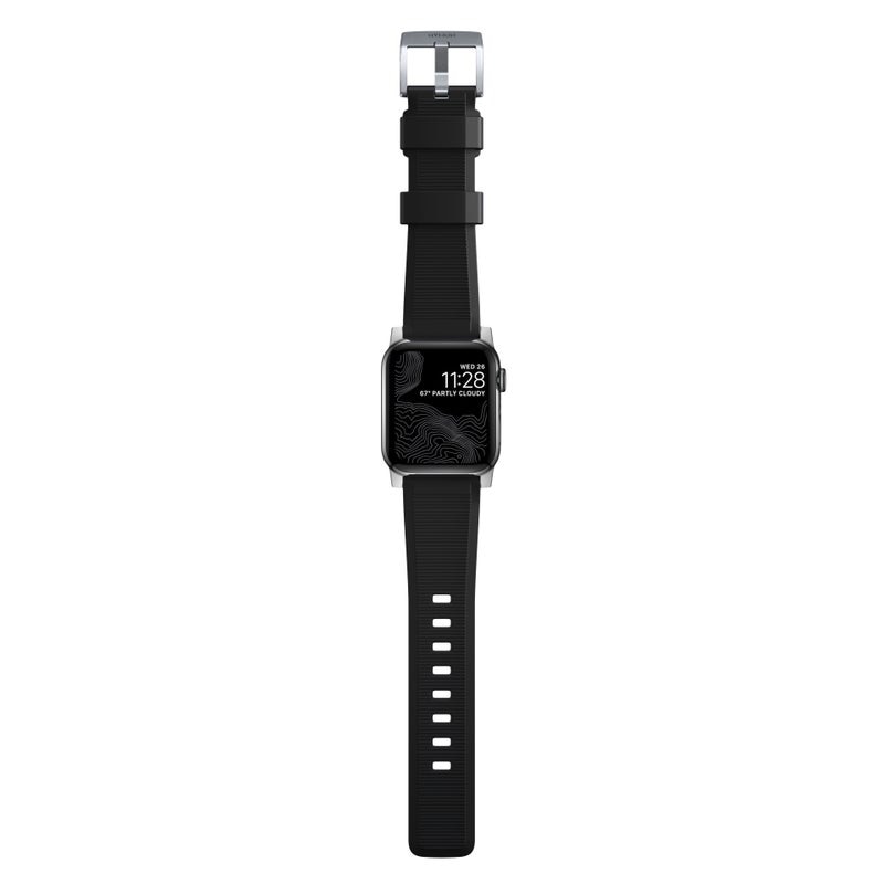 Rugged Band Apple Watch 41mm Series 8 Black (Silver Hardware)