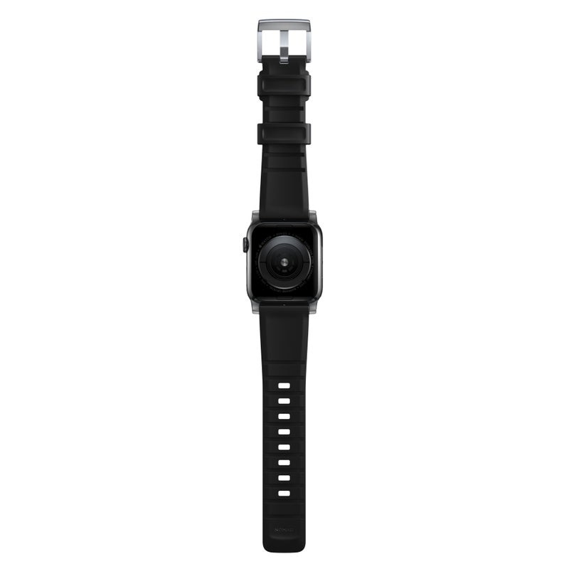Rugged Band Apple Watch 41mm Series 8 Black (Silver Hardware)