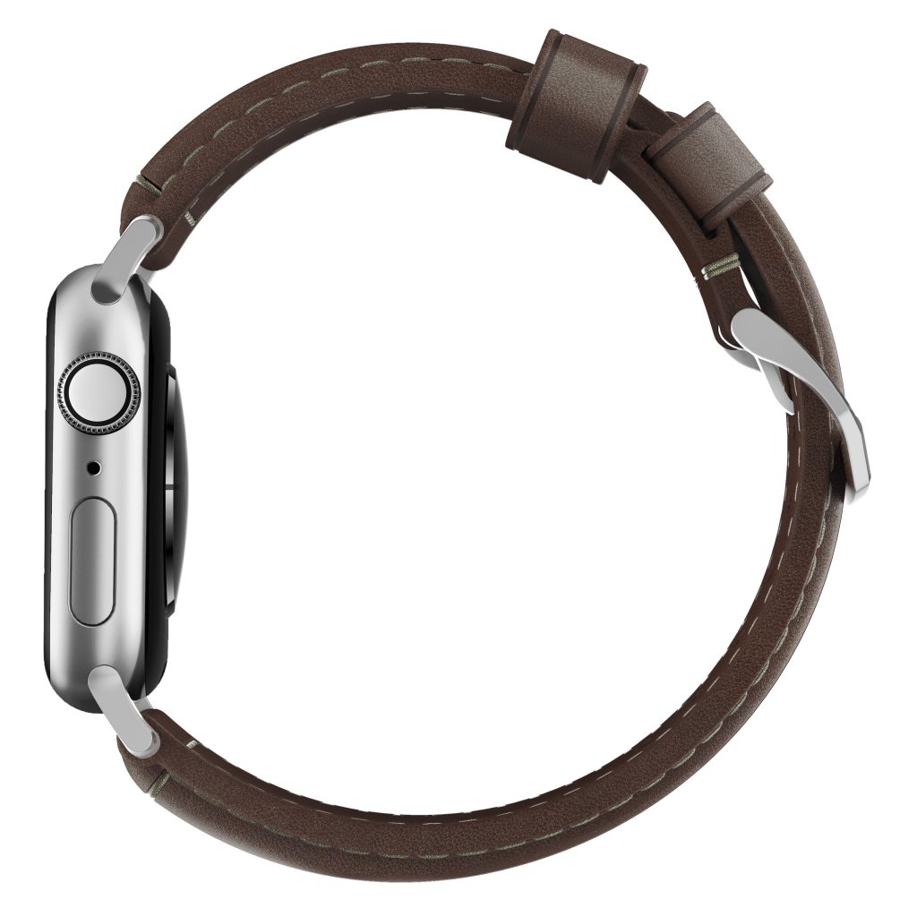 Traditional Band Apple Watch 44mm Rustic Brown (Silver Hardware)