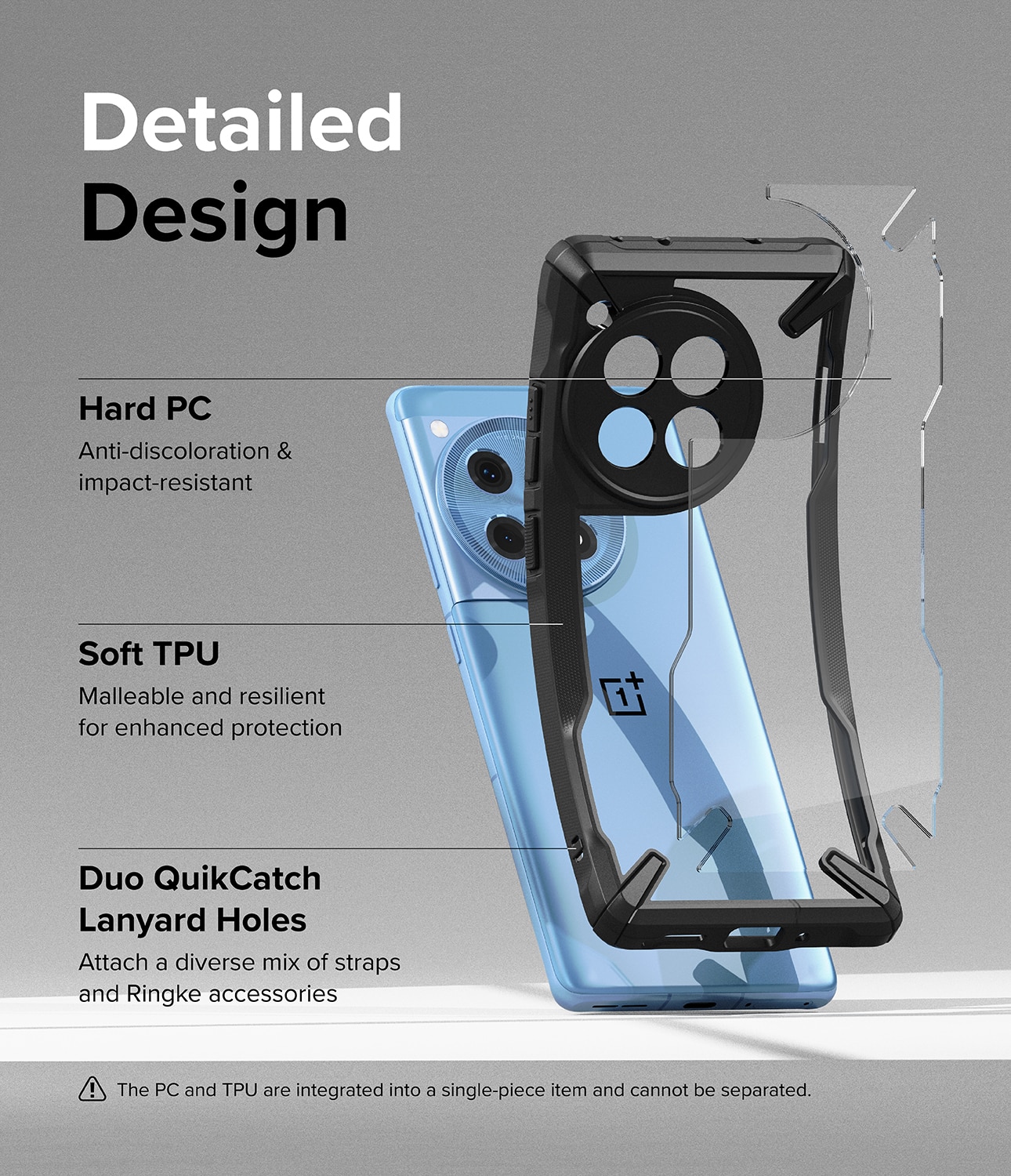 Cover Fusion X OnePlus 12R nero