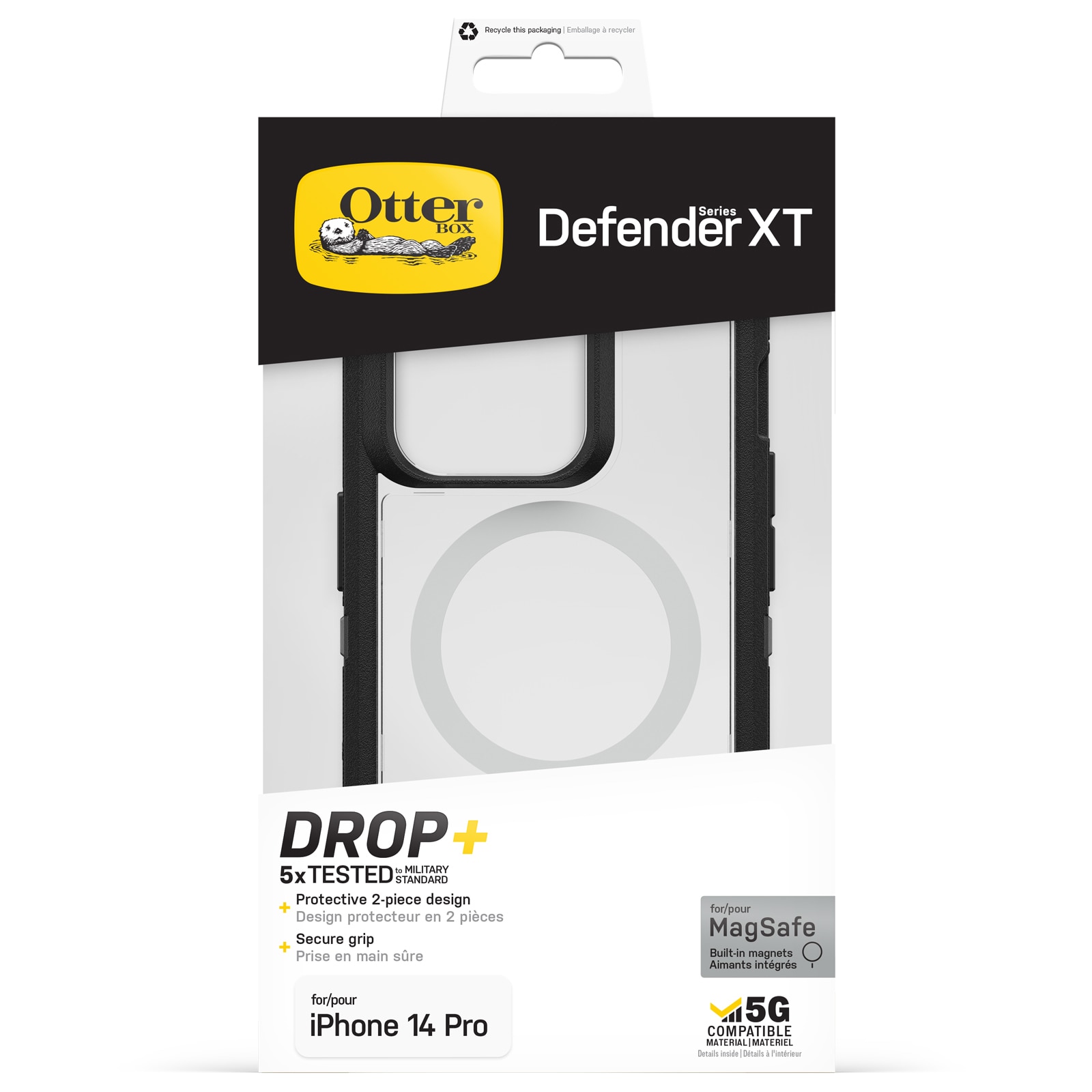 Cover Defender XT iPhone 14 Pro nero/trasparente
