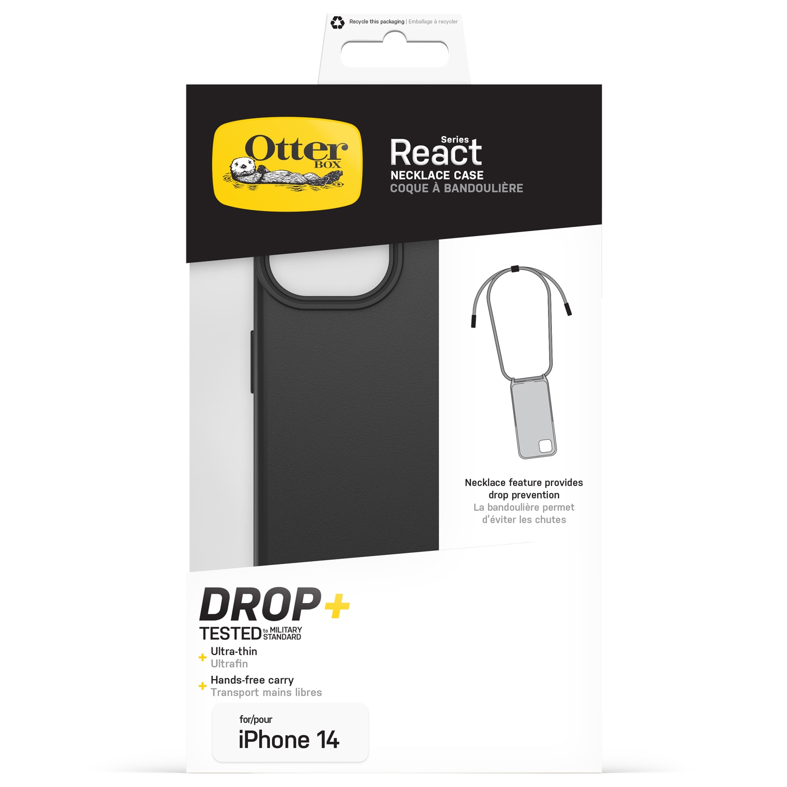 Cover React Necklace MagSafe iPhone 14 nero