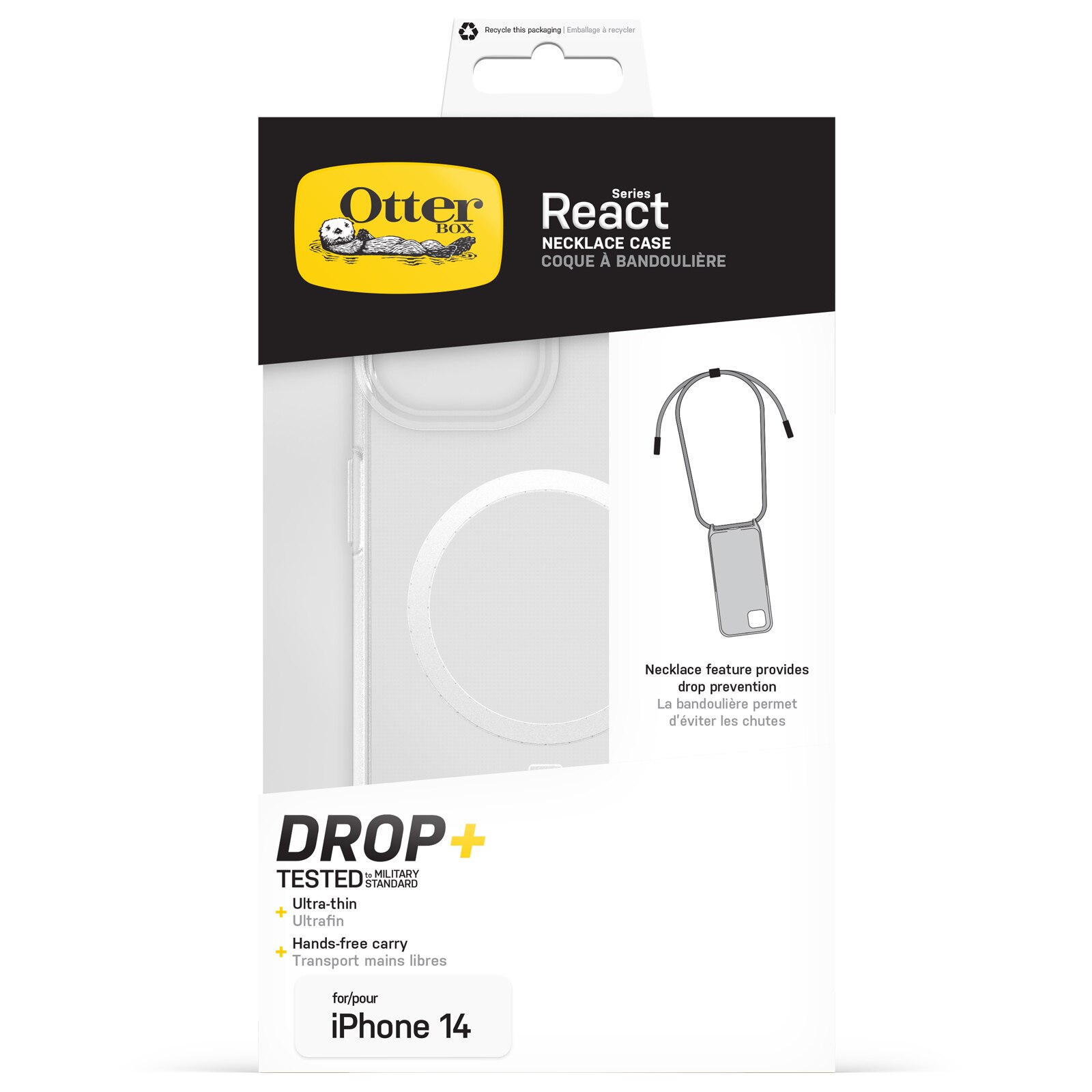 Cover React Necklace MagSafe iPhone 14 Clear