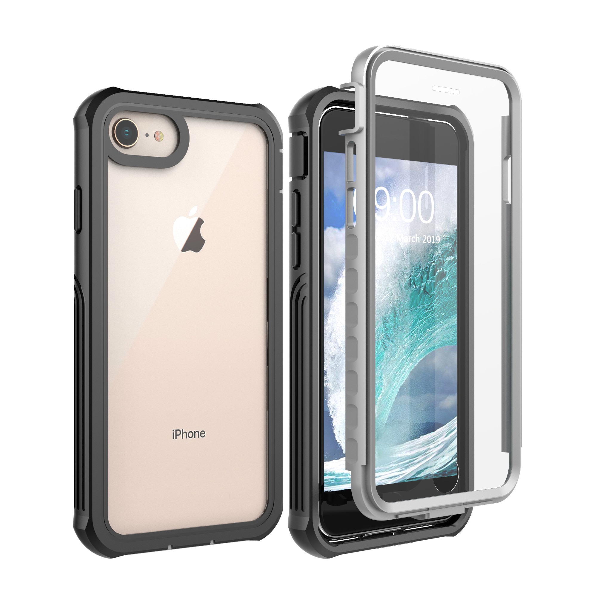 Cover Premium Full Protection iPhone 7 nero