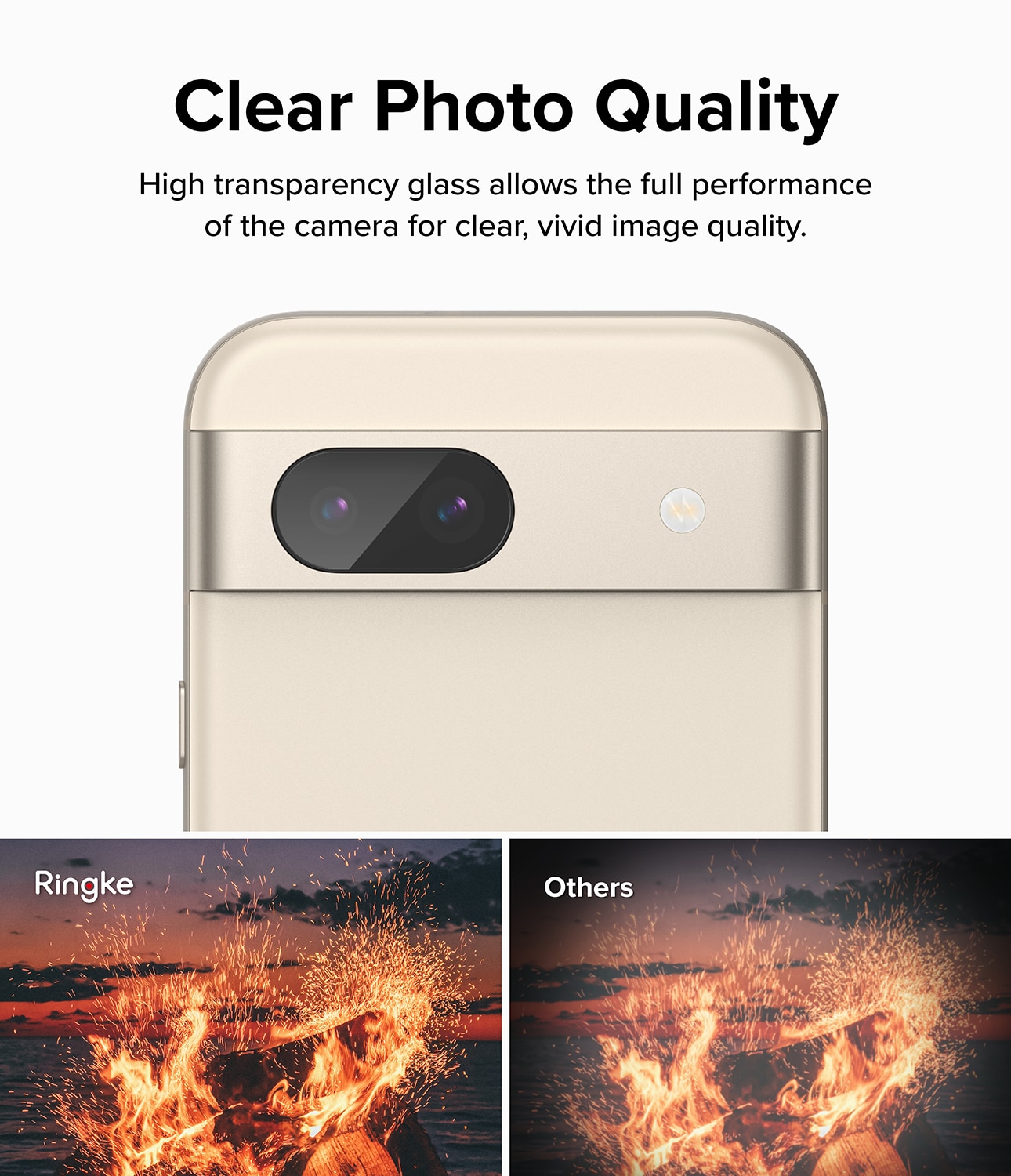 Camera Protector Glass (3-pack) Google Pixel 8a Trasparente