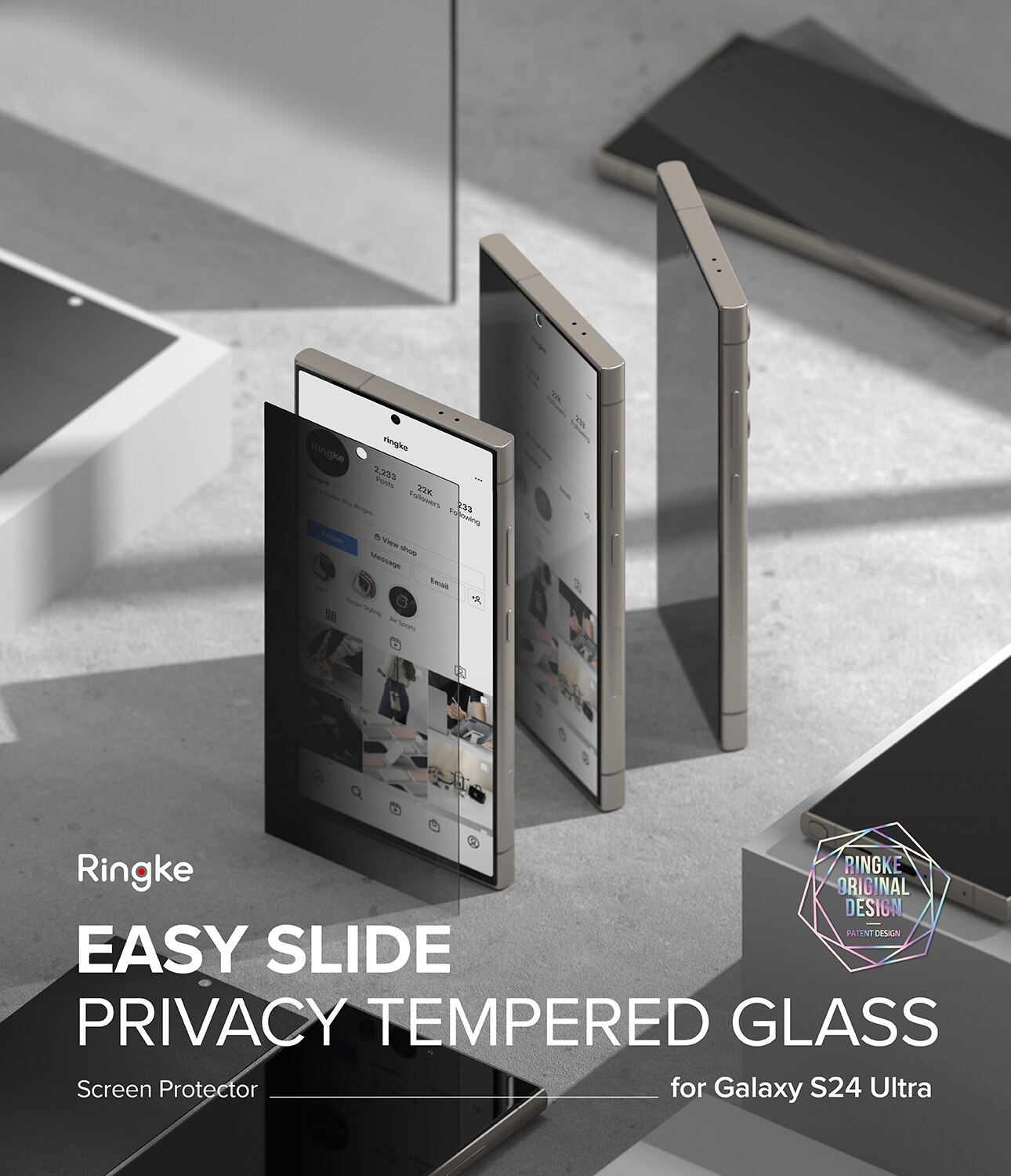 Easy Slide Privacy Glass (2 pezzi) Samsung Galaxy S24 Ultra