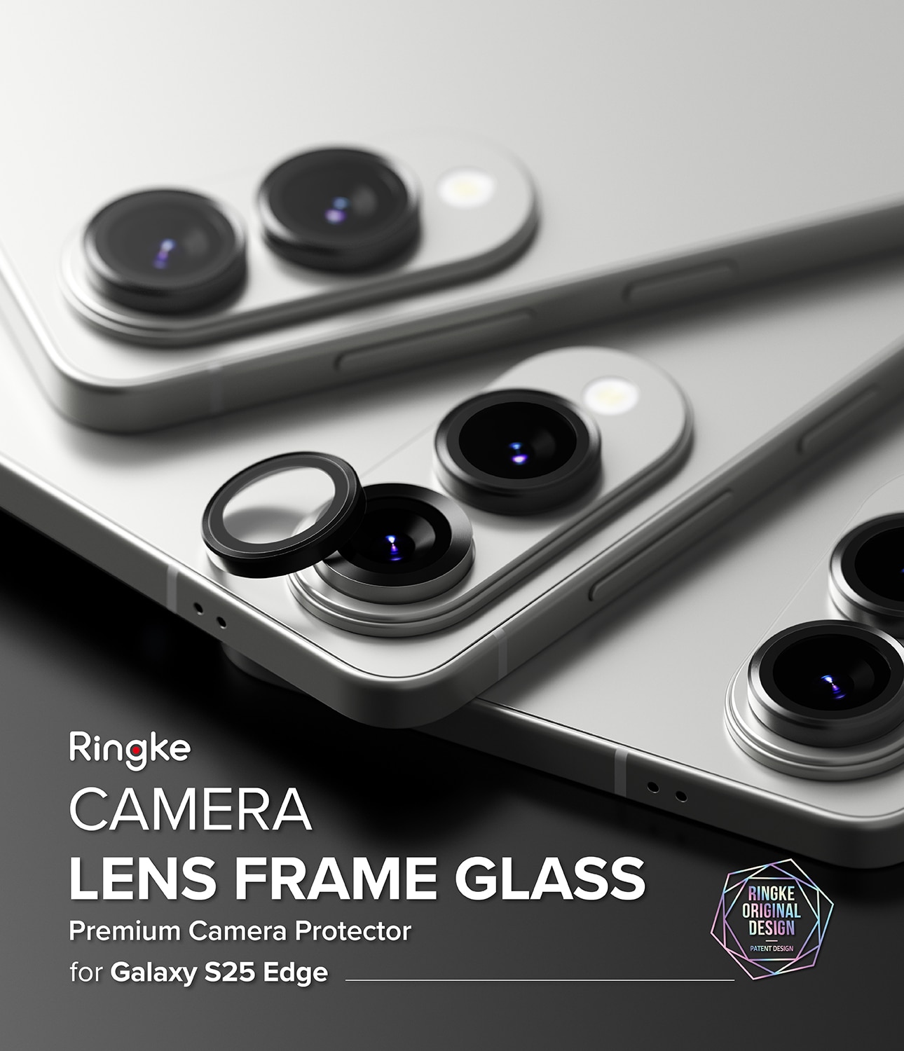 Camera Lens Frame Glass (2 pezzi) Samsung Galaxy S25 Edge Black