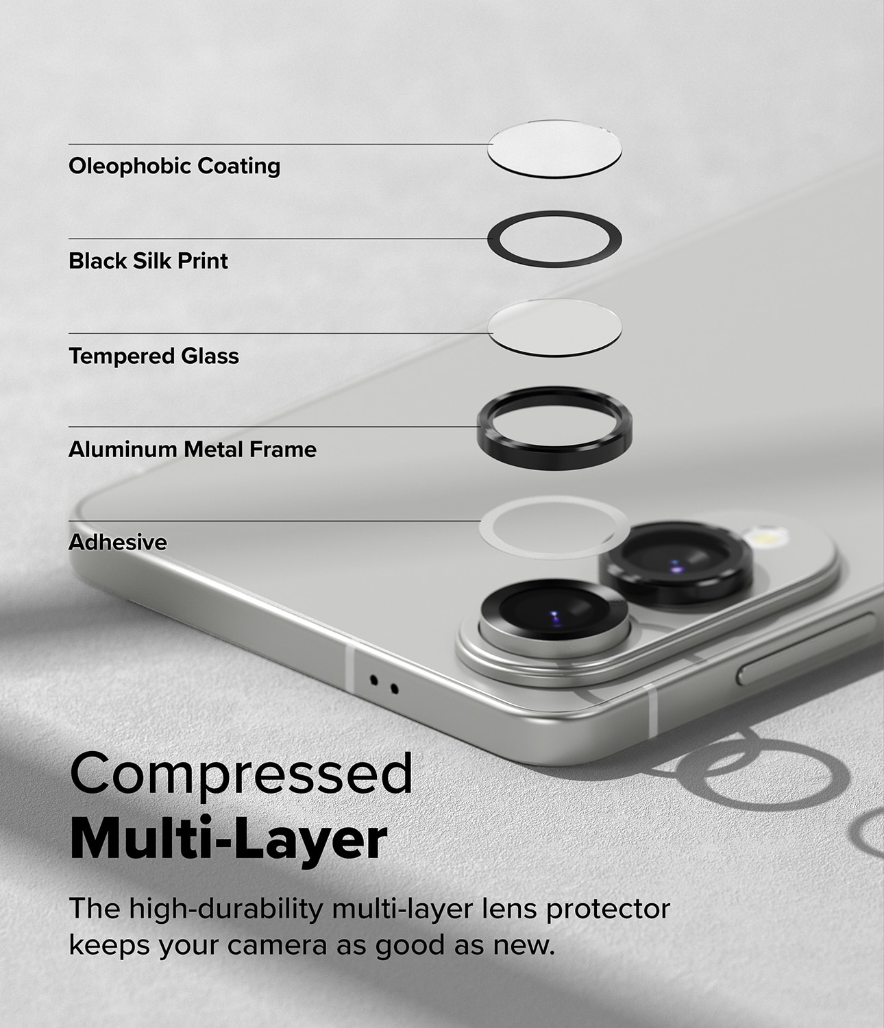 Camera Lens Frame Glass (2 pezzi) Samsung Galaxy S25 Edge Black
