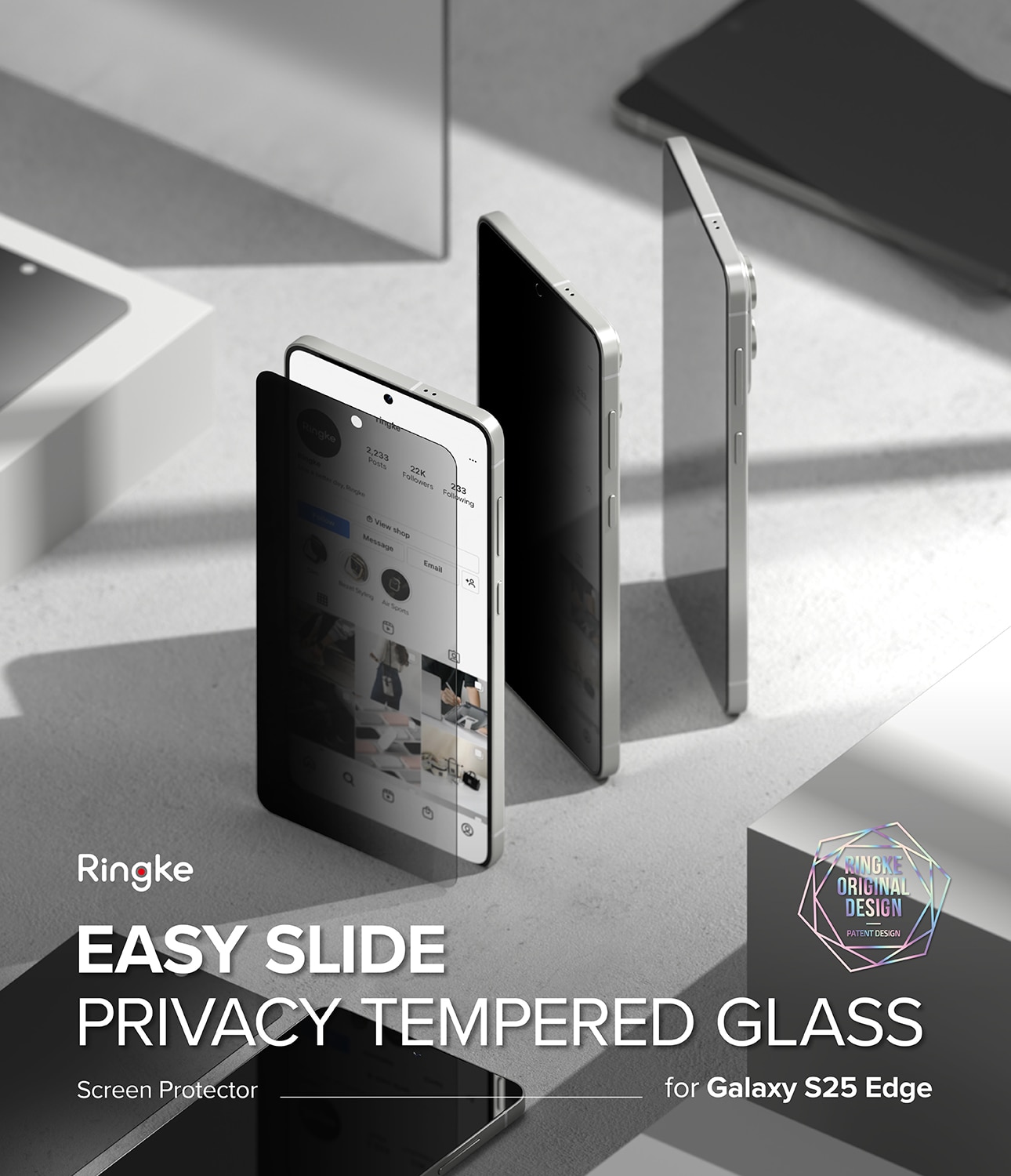 Easy Slide Privacy Glass (2 pezzi) Samsung Galaxy S25 Edge