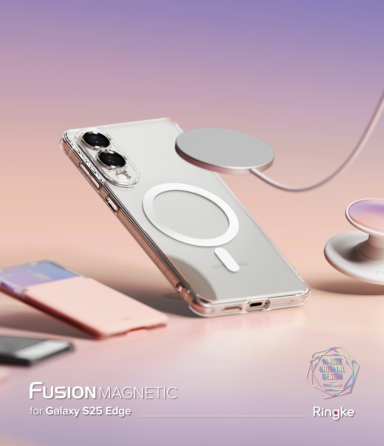 Cover Fusion Magnetic Samsung Galaxy S25 Edge Trasparente