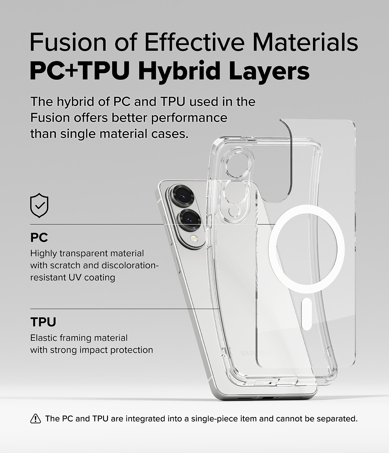 Cover Fusion Magnetic Samsung Galaxy S25 Edge Trasparente
