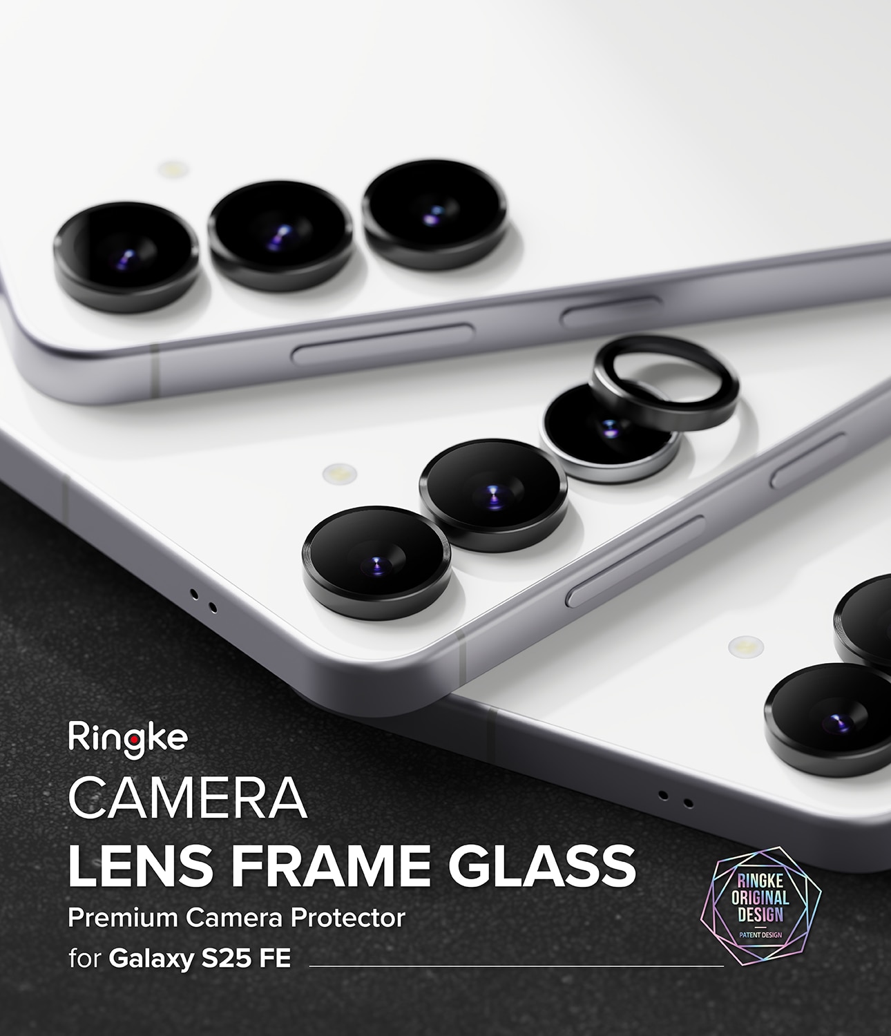 Camera Lens Frame Glass (2 pezzi) Samsung Galaxy S25 FE Black