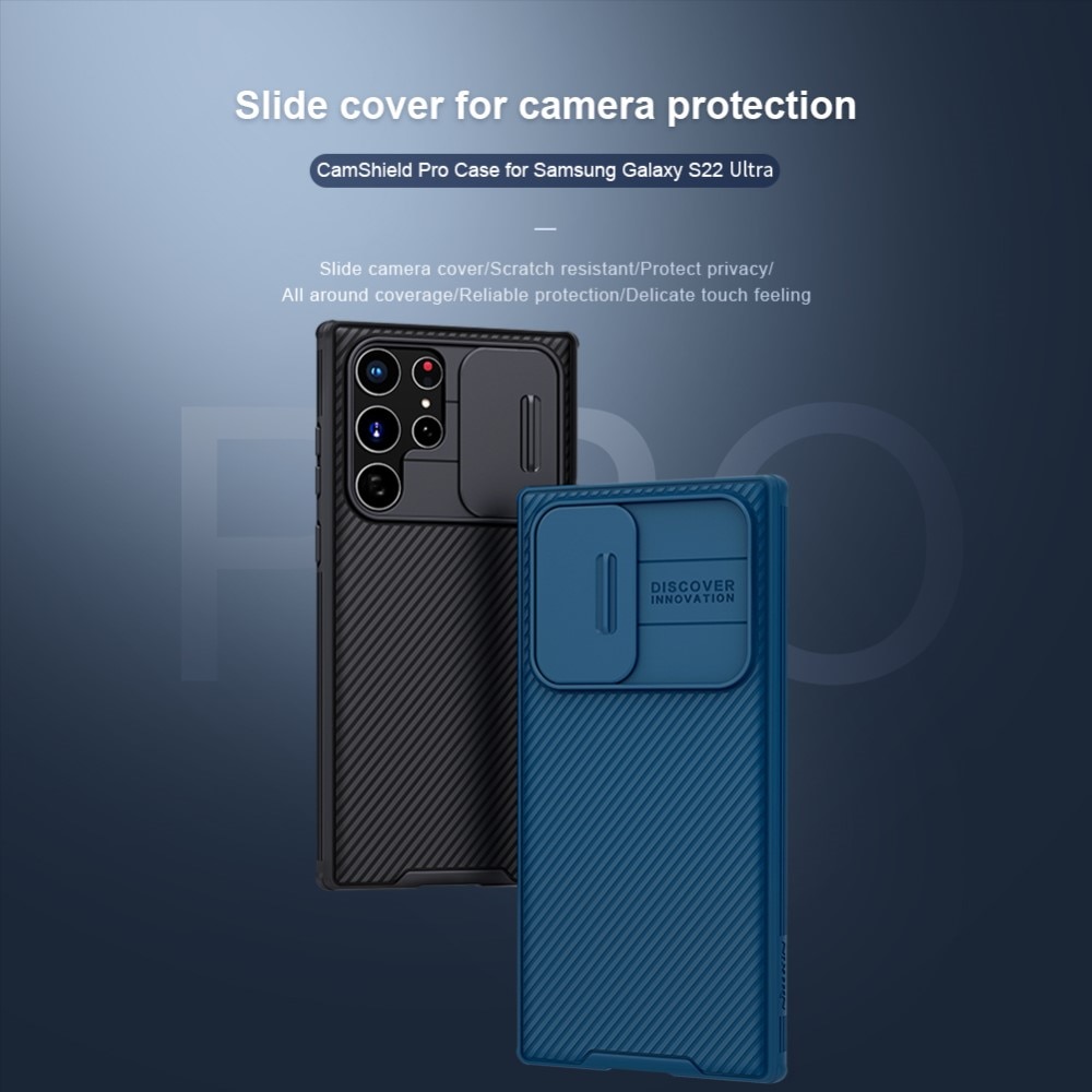 Cover CamShield Samsung Galaxy S22 Ultra Blu