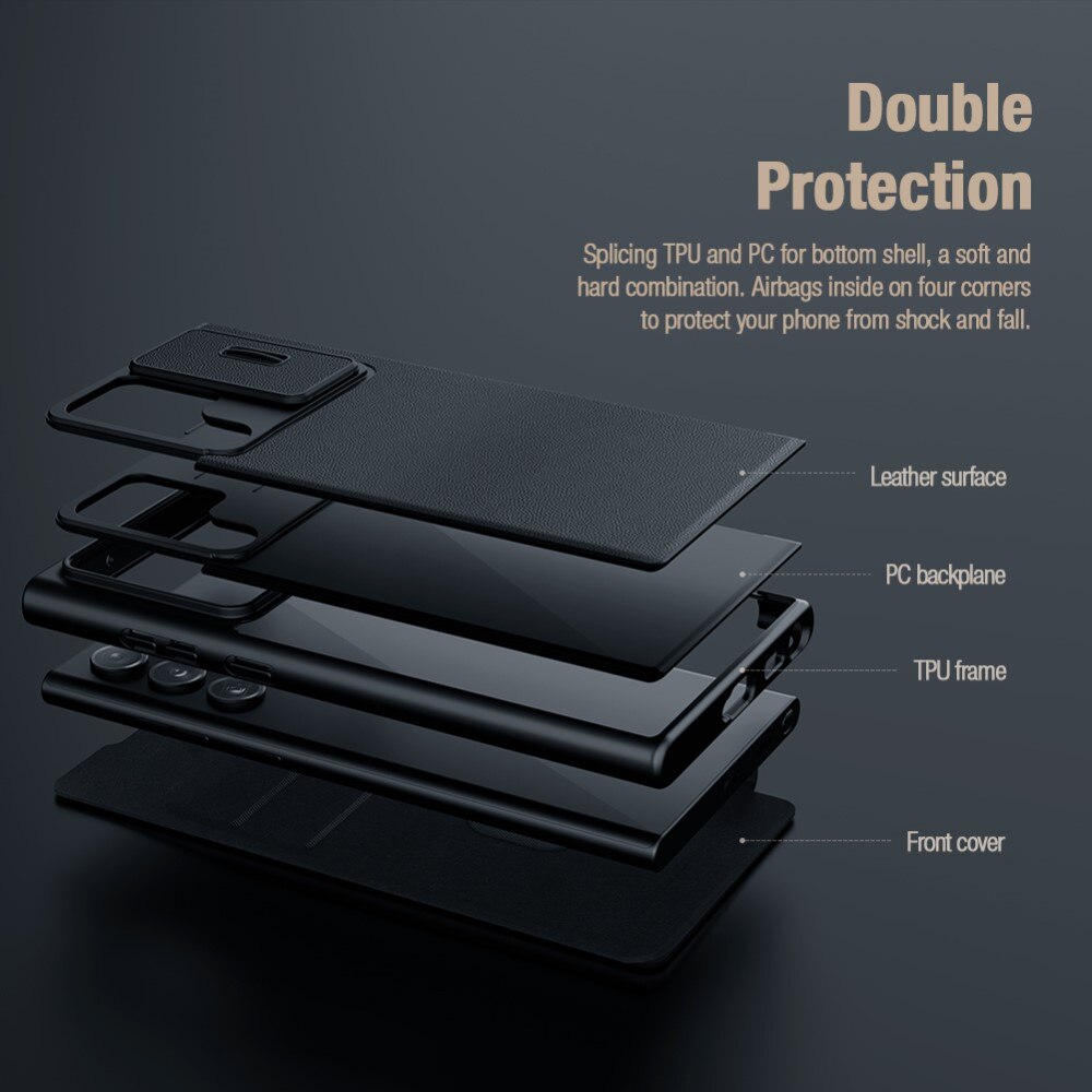 Cover Qin Pro CamShield Samsung Galaxy S23 Ultra Black