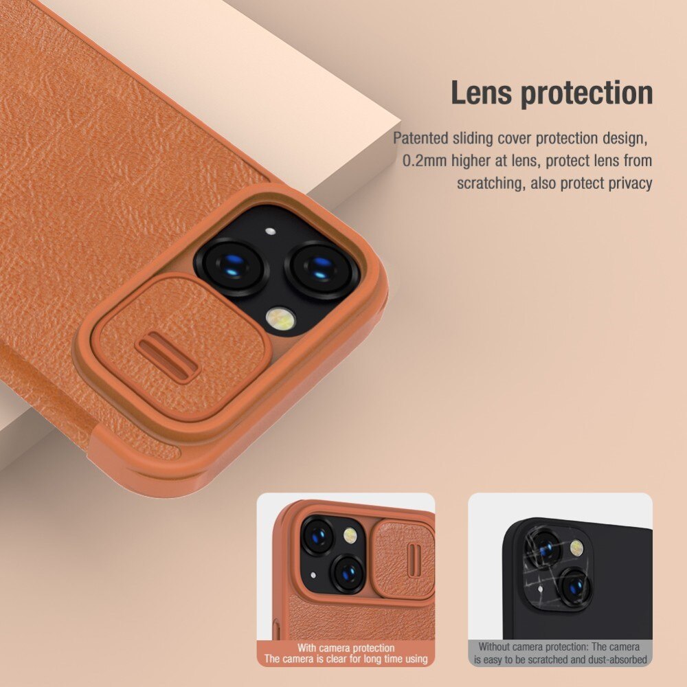 Cover Qin Pro CamShield iPhone 14 Brown