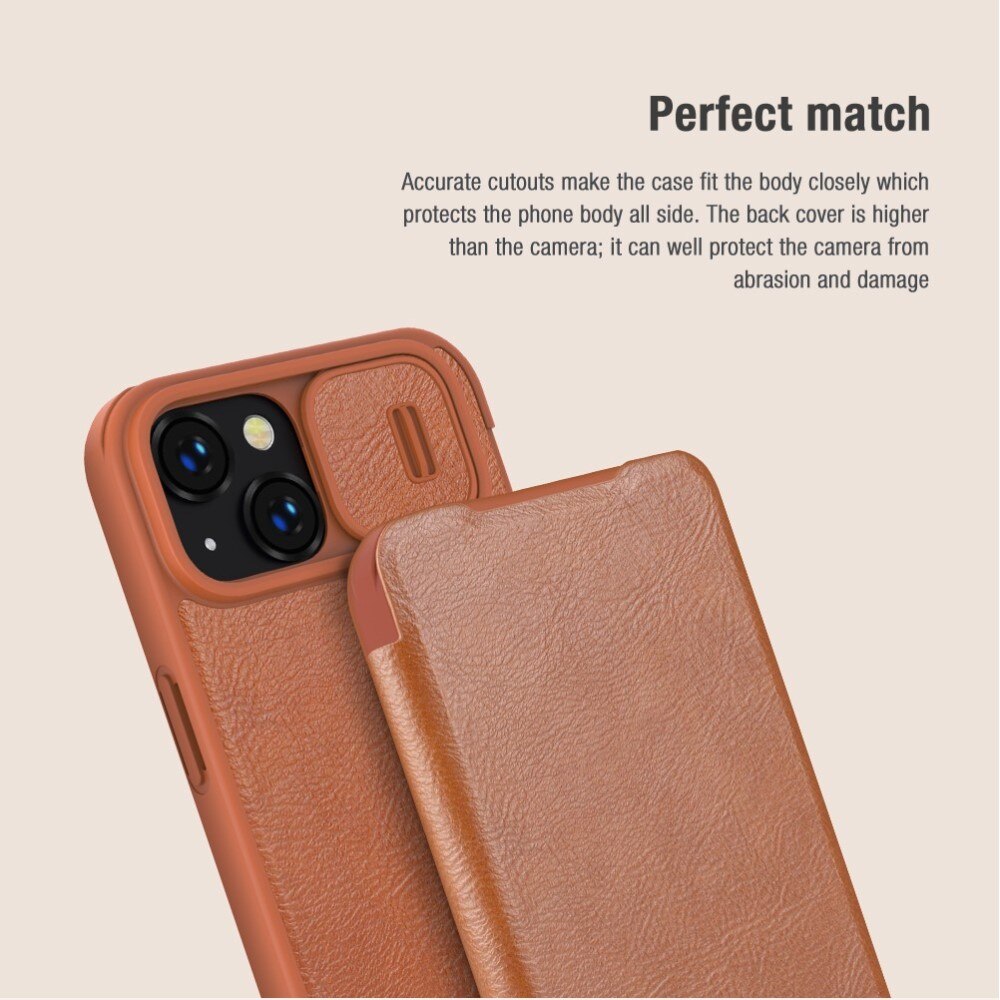 Cover Qin Pro CamShield iPhone 14 Brown