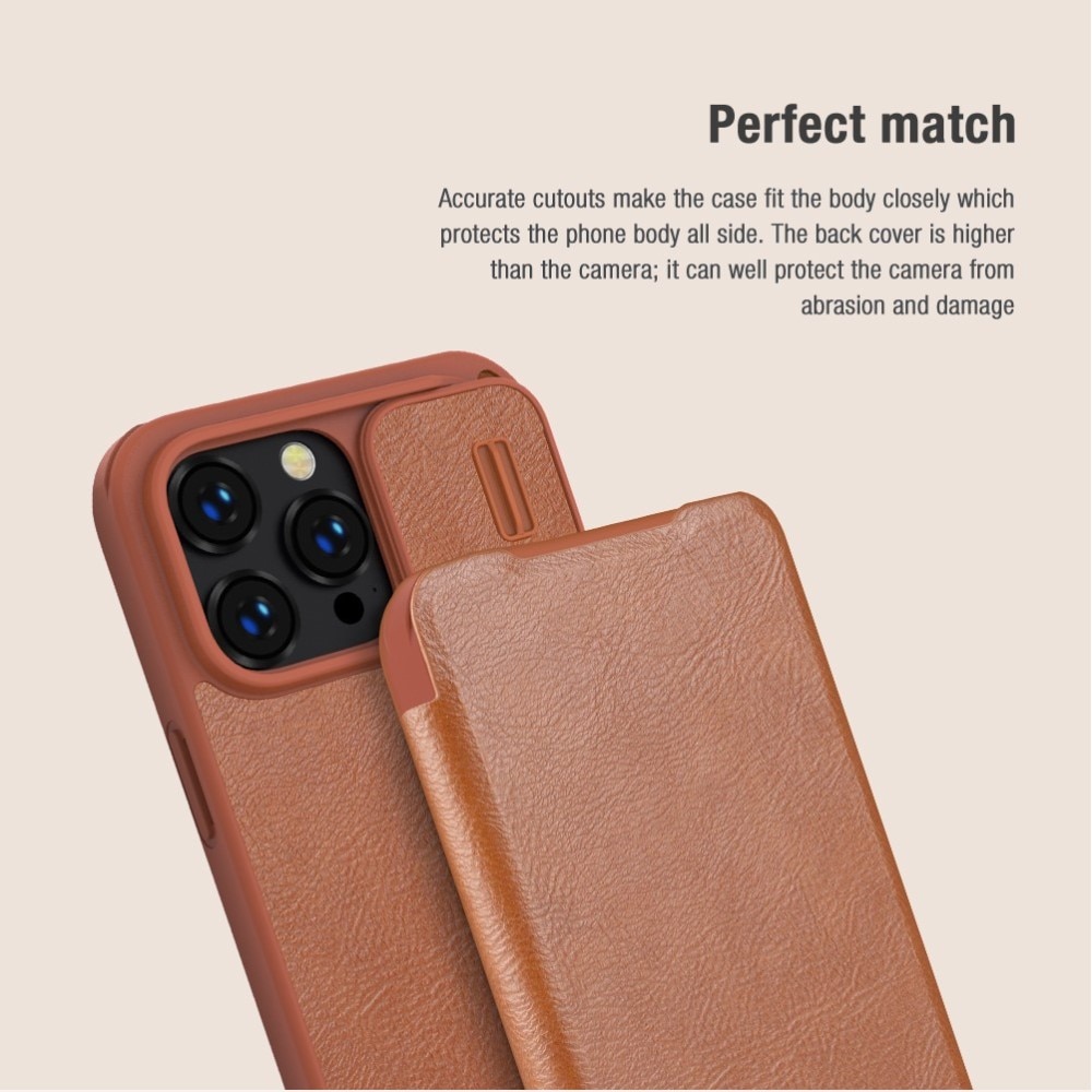 Cover Qin Pro CamShield iPhone 14 Pro Max Brown