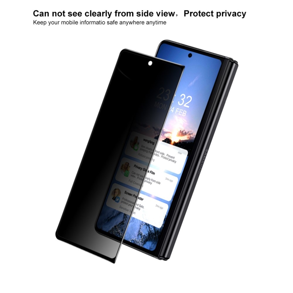 Proteggischermo effetto privacy per schermo intero Samsung Galaxy Z Fold 4 Nero